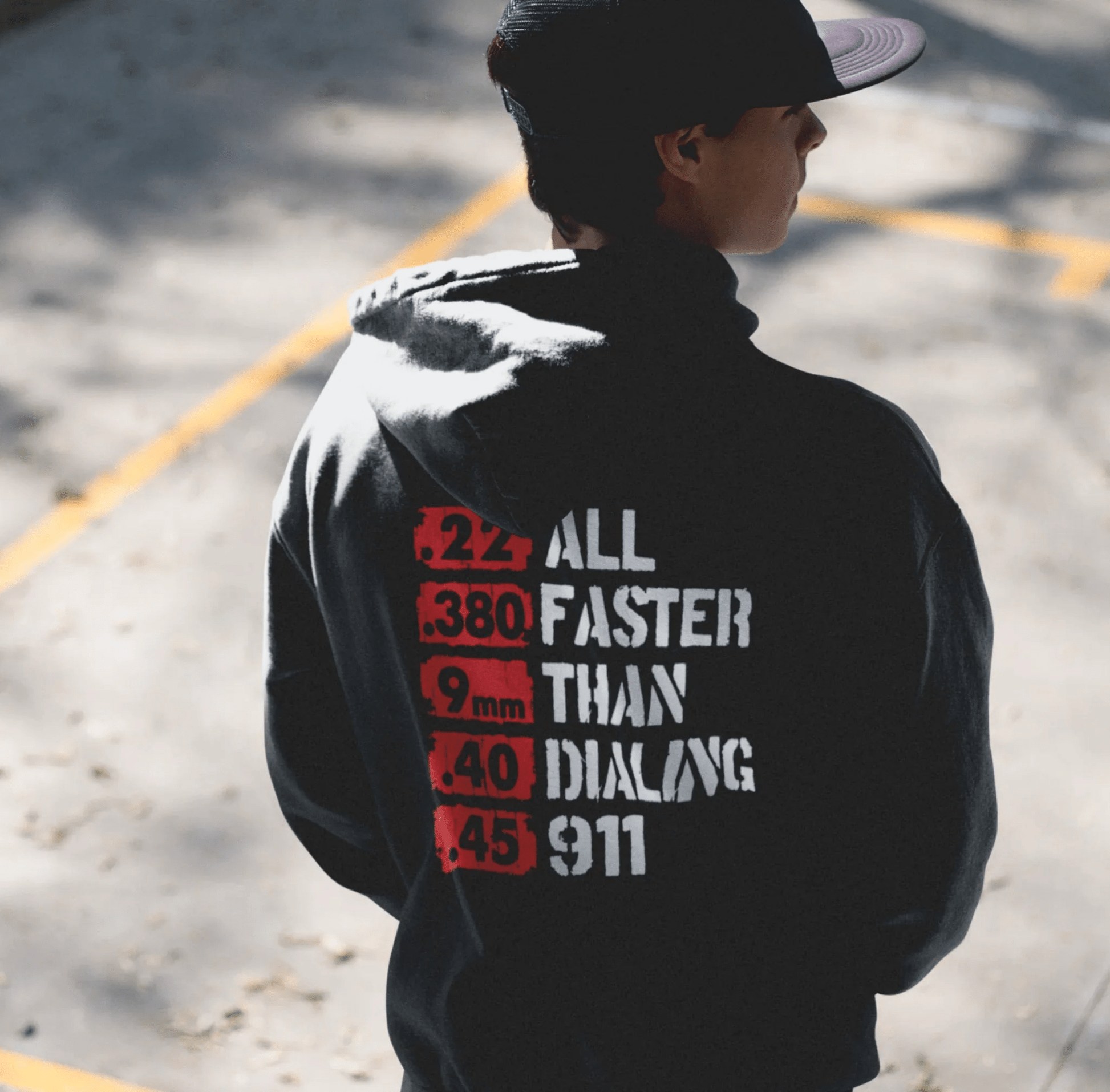All Faster Than Dialing 911 Unisex Hoodie, Gun Rights Gift, 2nd Amendment Sweatshirt, Pro Gun Apparel - SKULLFURY MERCH