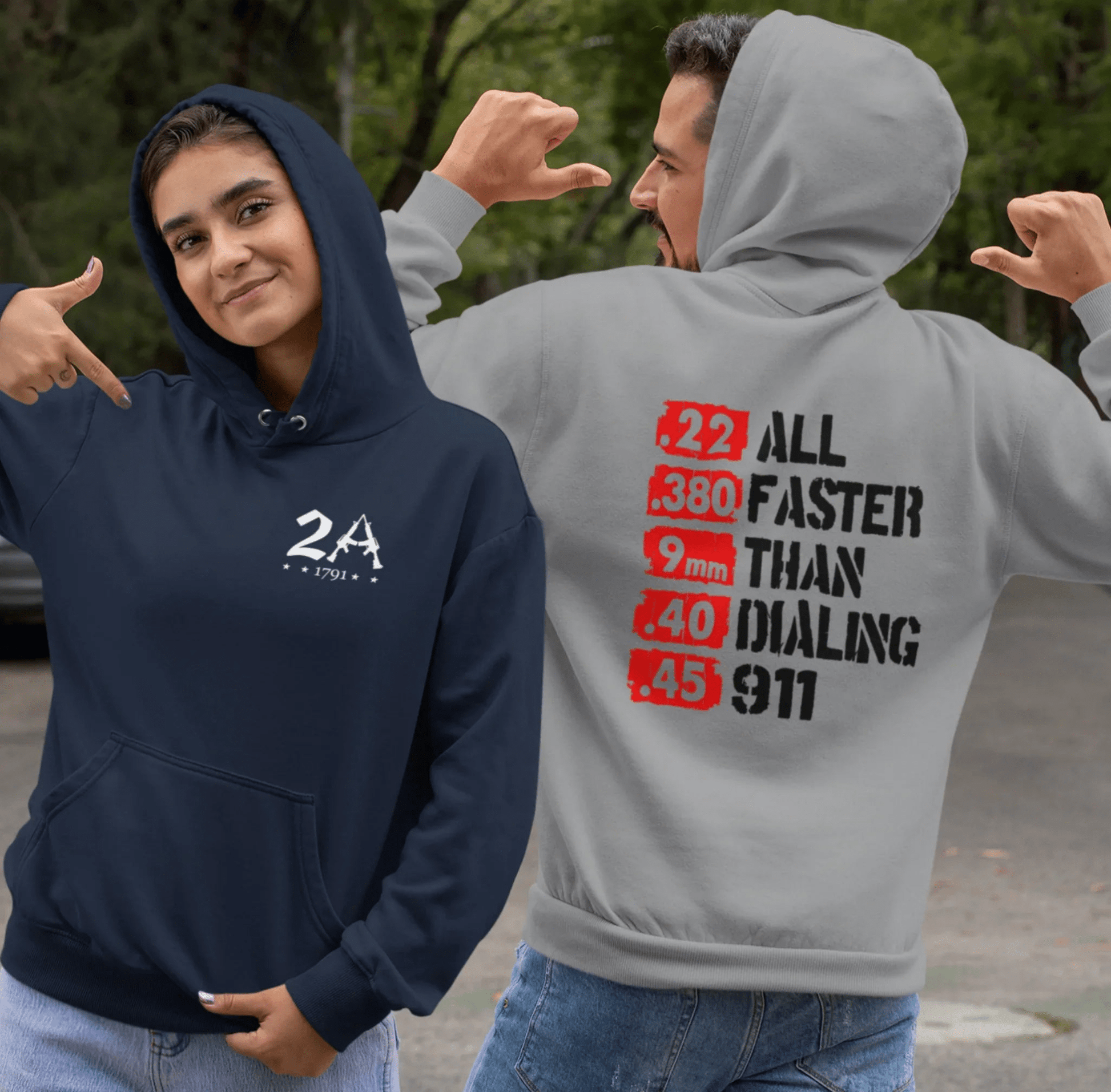 All Faster Than Dialing 911 Unisex Hoodie, Gun Rights Gift, 2nd Amendment Sweatshirt, Pro Gun Apparel - SKULLFURY MERCH