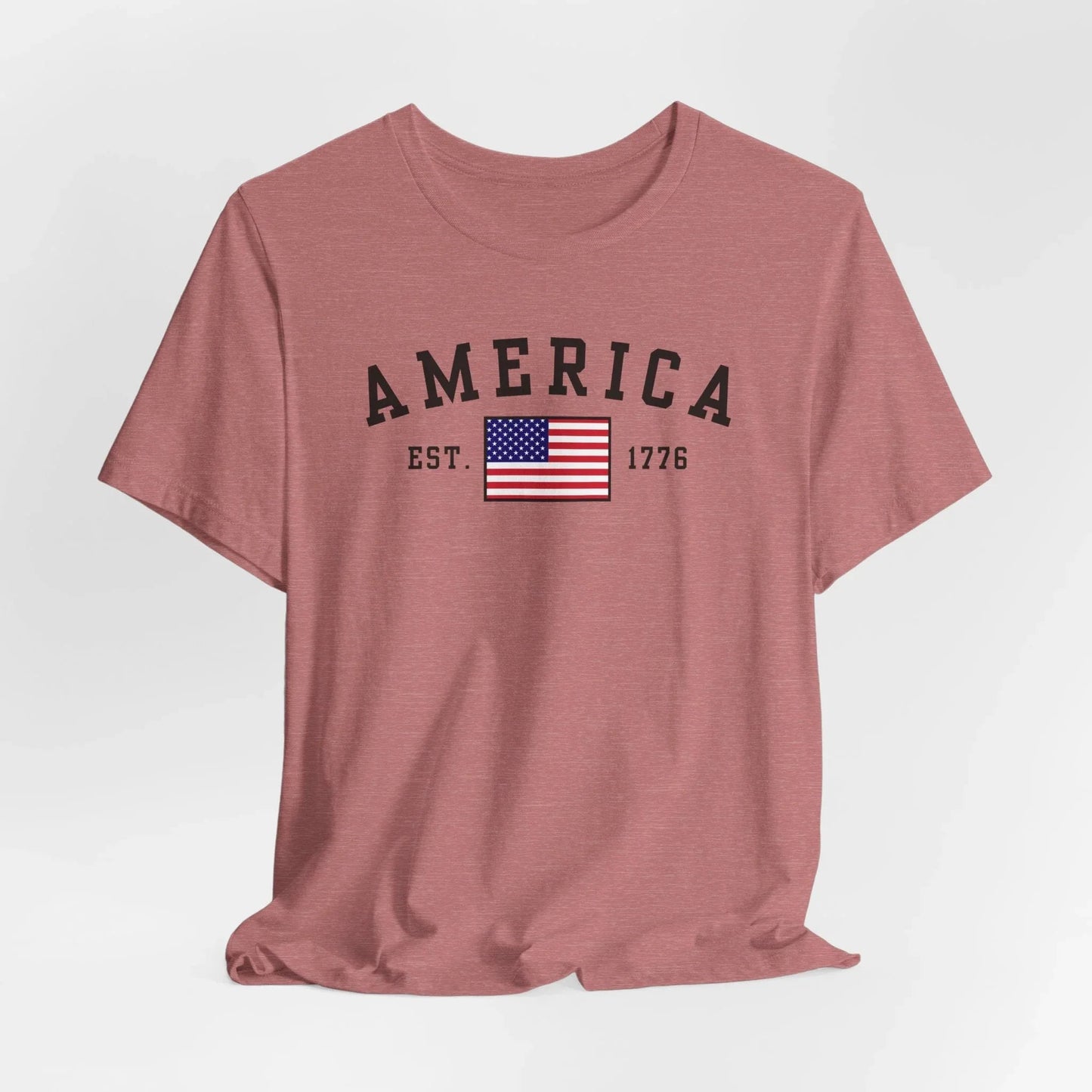 America Est 1776 Patriotic Unisex T-Shirt (Black Print) Celebrate Freedom and Liberty, Independence Day Shirt - SKULLFURY MERCH