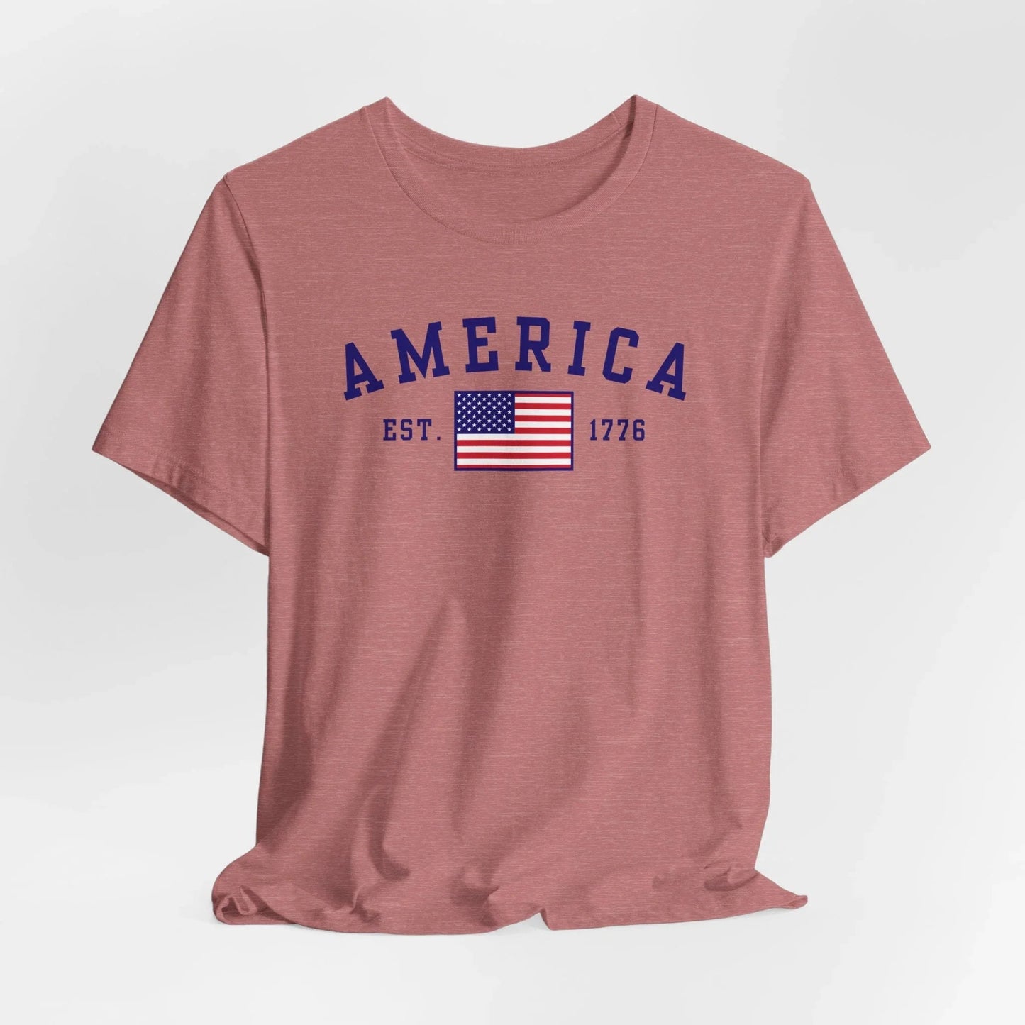 America Est 1776 Patriotic Unisex T-Shirt (Blue Print) Celebrate Freedom and Liberty, Independence Day Shirt - SKULLFURY MERCH
