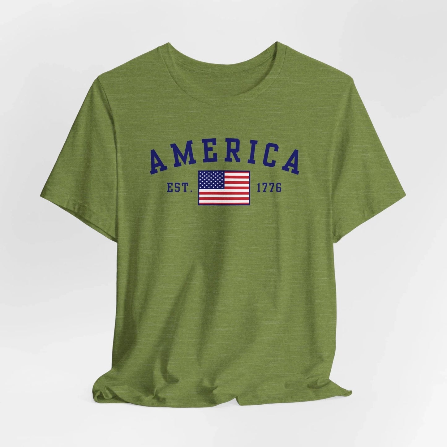 America Est 1776 Patriotic Unisex T-Shirt (Blue Print) Celebrate Freedom and Liberty, Independence Day Shirt - SKULLFURY MERCH