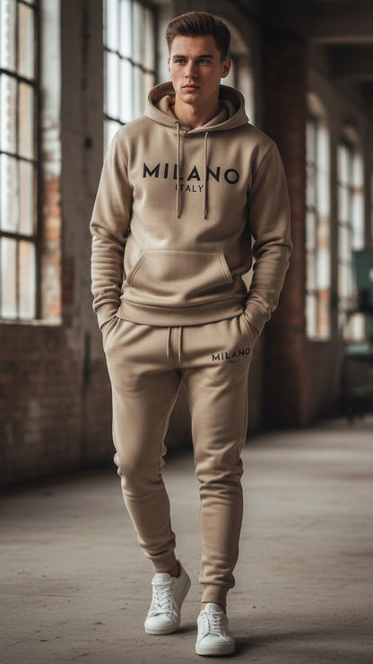 Men's Milano Printed Hoodie and Drawstring Sweatpants Set