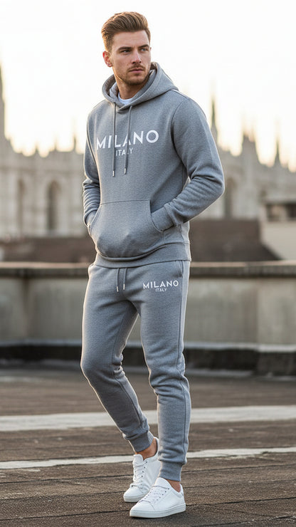 Men's Milano Printed Hoodie and Drawstring Sweatpants Set