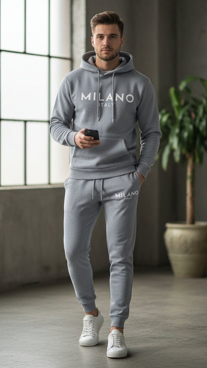 Men's Milano Printed Hoodie and Drawstring Sweatpants Set