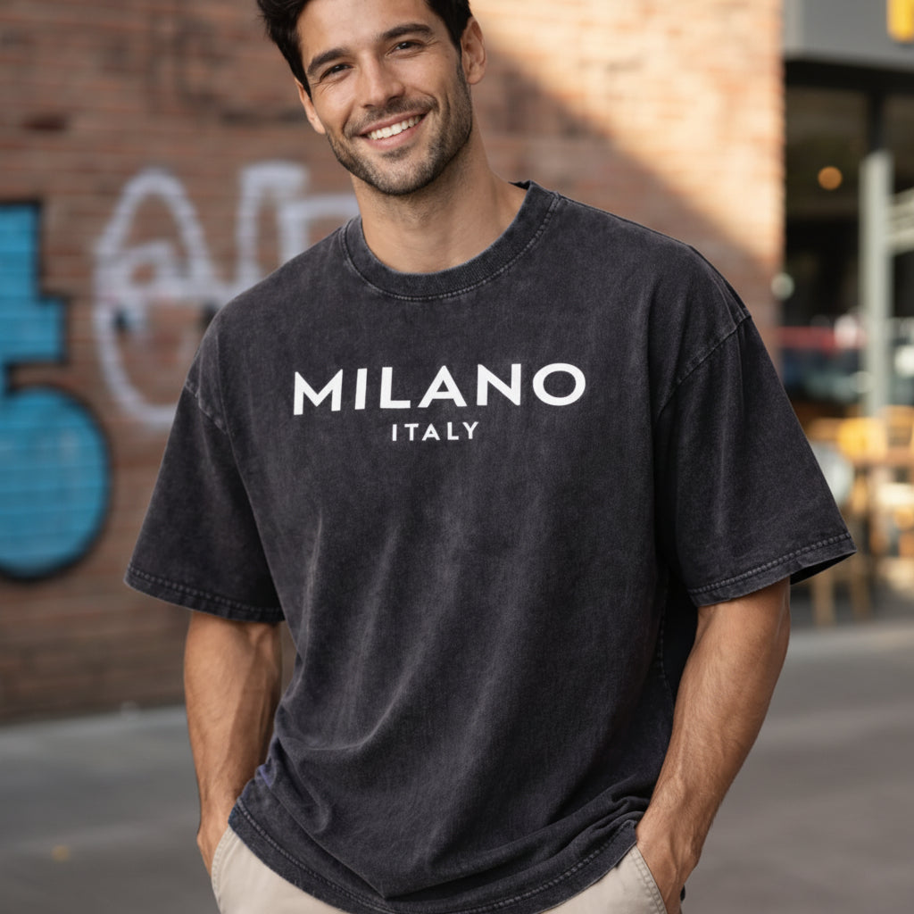 SkullFuryMerch Milano Italy Vintage Oversized Cotton Tee