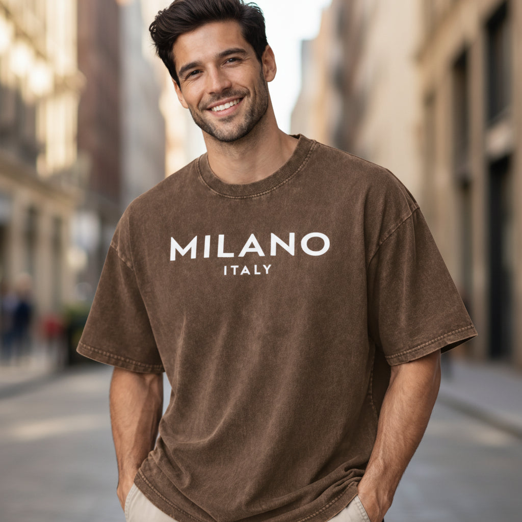 SkullFuryMerch Milano Italy Vintage Oversized Cotton Tee