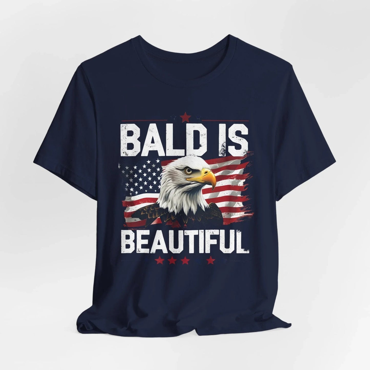 Bald is Beautiful Tee, Bald Eagle Shirt, Patriotic T-Shirt, Unisex Graphic Tee, Eagle Lover Gift, Independence Day Apparel - SKULLFURY MERCH