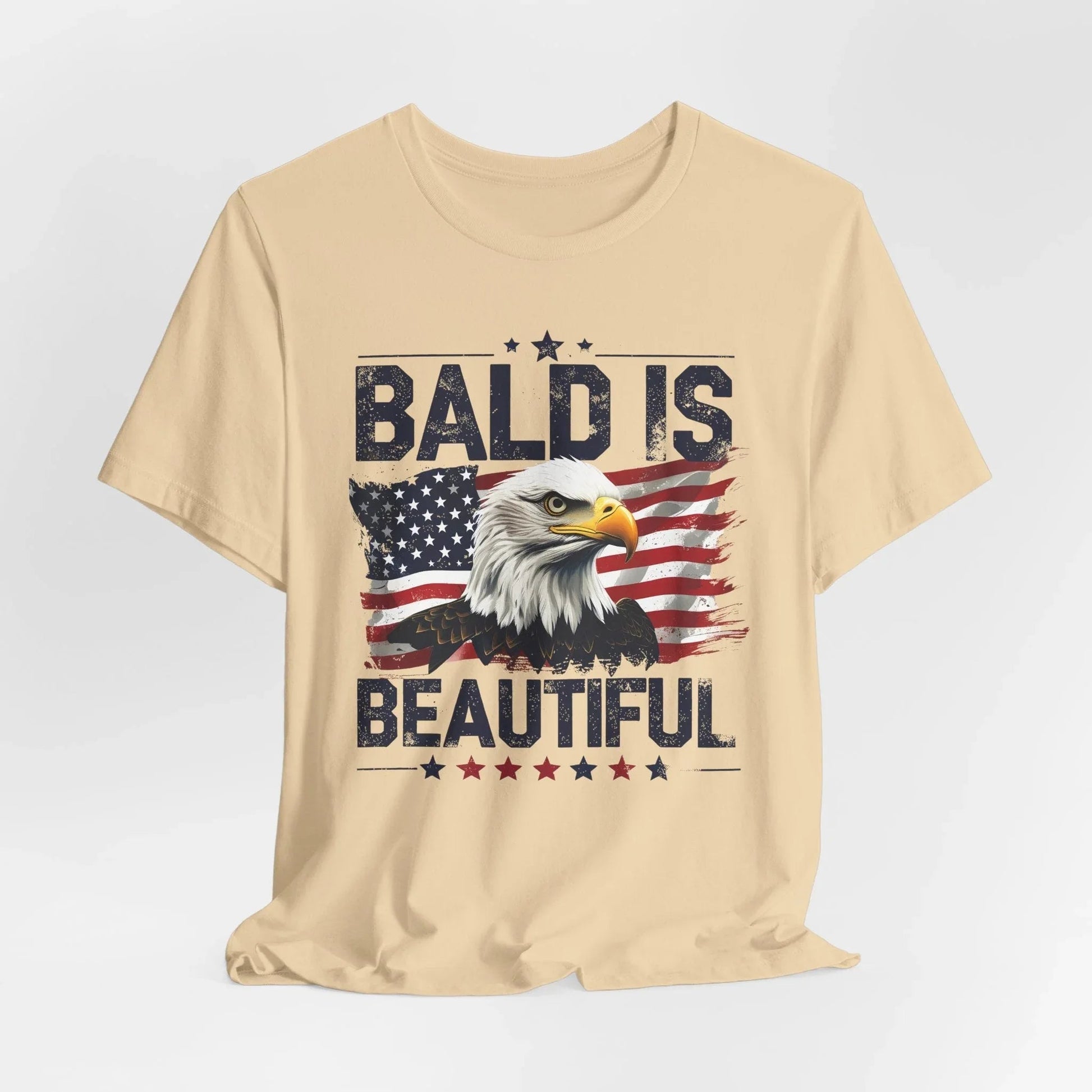 Bald is Beautiful Tee, Bald Eagle Shirt, Patriotic T-Shirt, Unisex Graphic Tee, Eagle Lover Gift, Independence Day Apparel - SKULLFURY MERCH