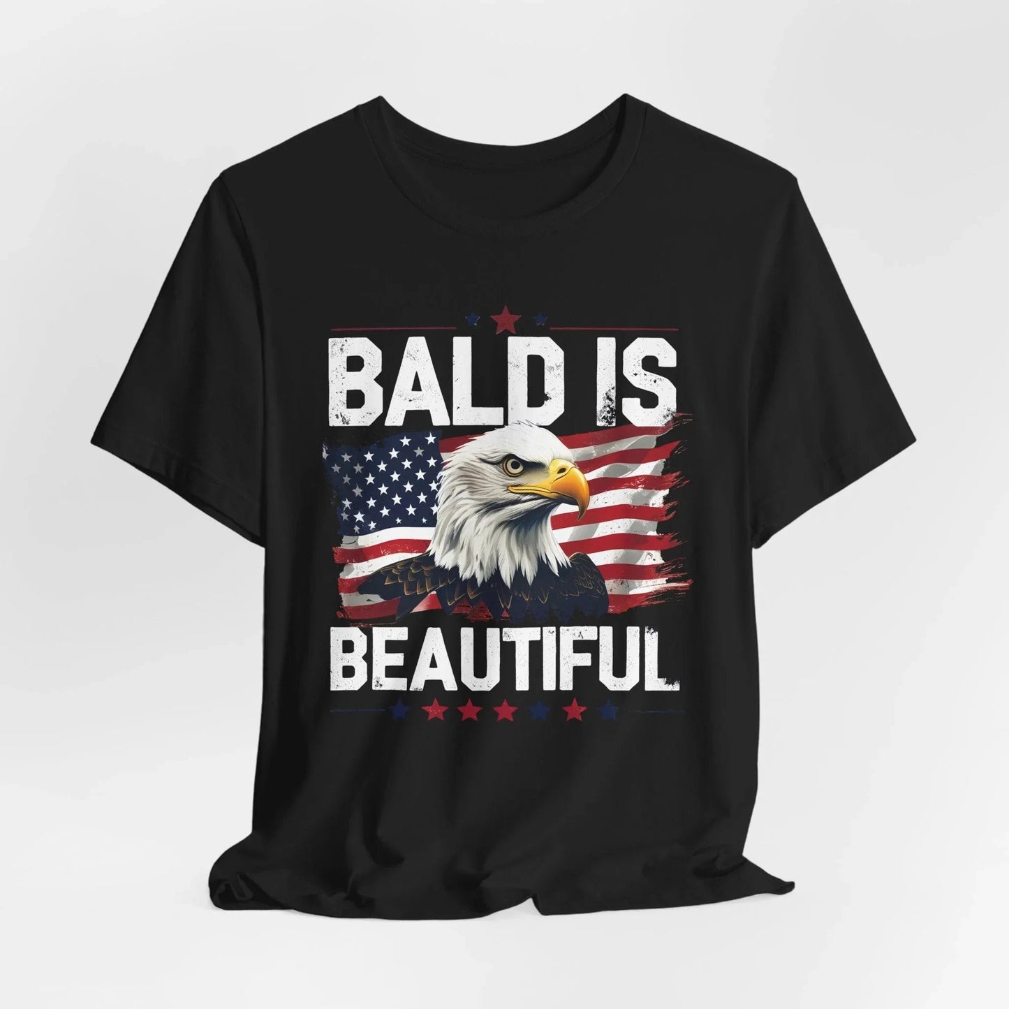 Bald is Beautiful Tee, Bald Eagle Shirt, Patriotic T-Shirt, Unisex Graphic Tee, Eagle Lover Gift, Independence Day Apparel - SKULLFURY MERCH