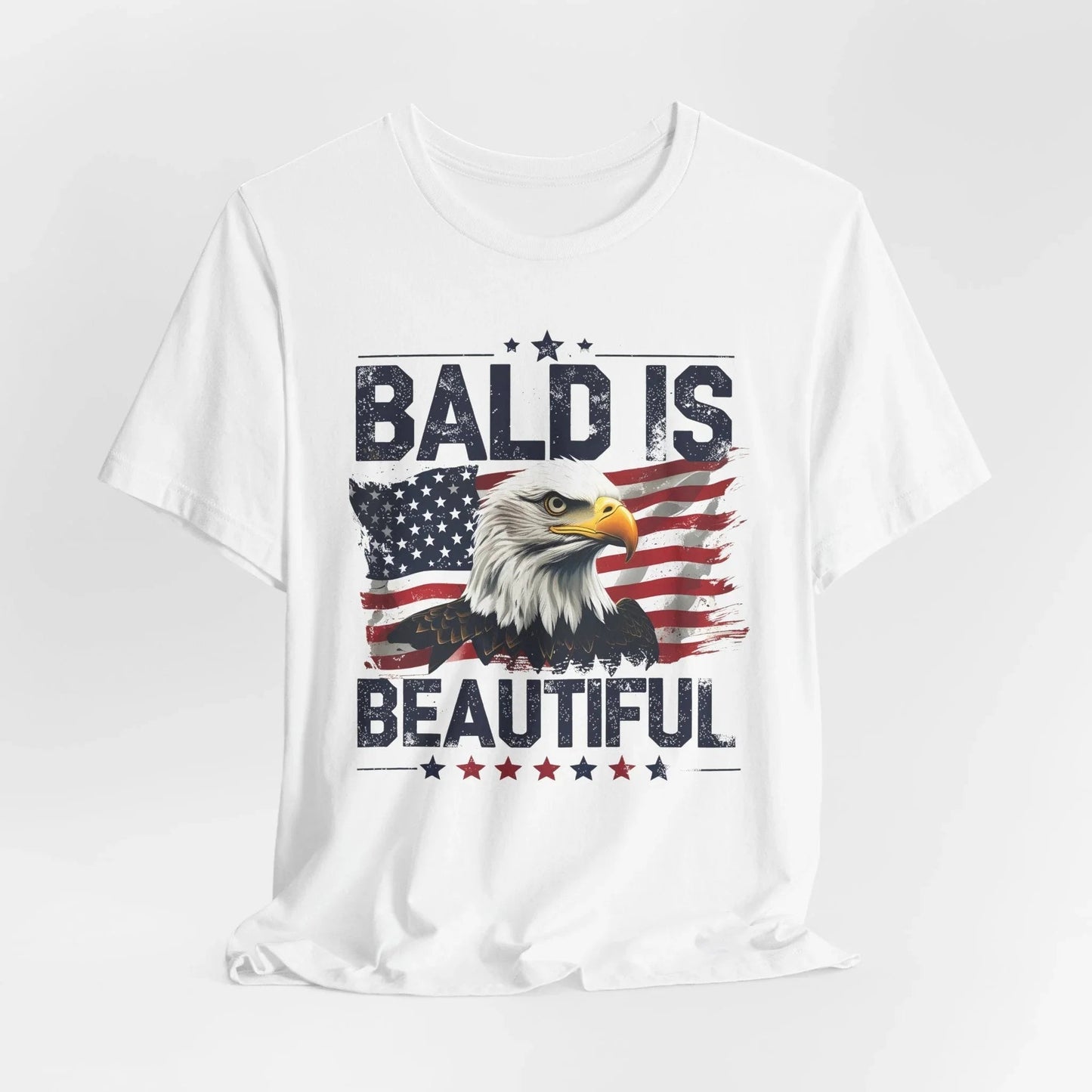 Bald is Beautiful Tee, Bald Eagle Shirt, Patriotic T-Shirt, Unisex Graphic Tee, Eagle Lover Gift, Independence Day Apparel - SKULLFURY MERCH