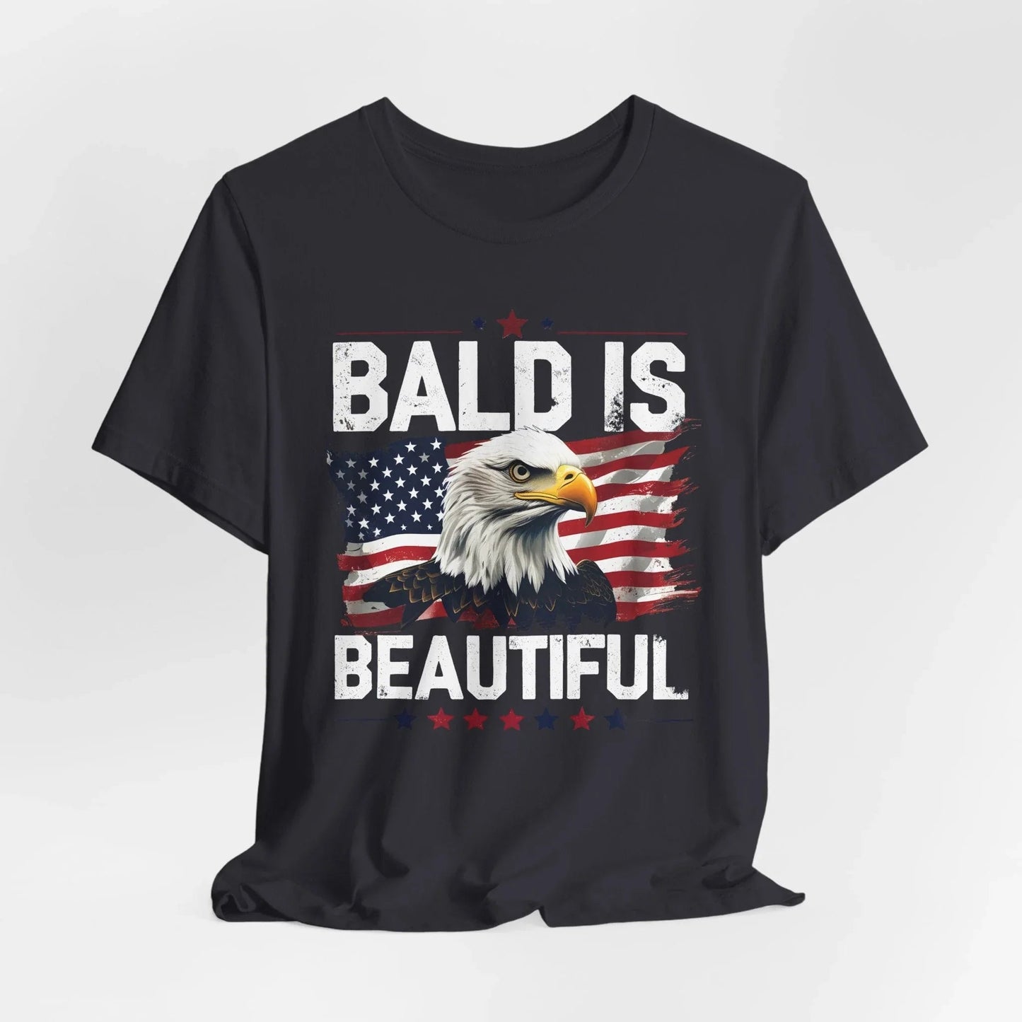 Bald is Beautiful Tee, Bald Eagle Shirt, Patriotic T-Shirt, Unisex Graphic Tee, Eagle Lover Gift, Independence Day Apparel - SKULLFURY MERCH