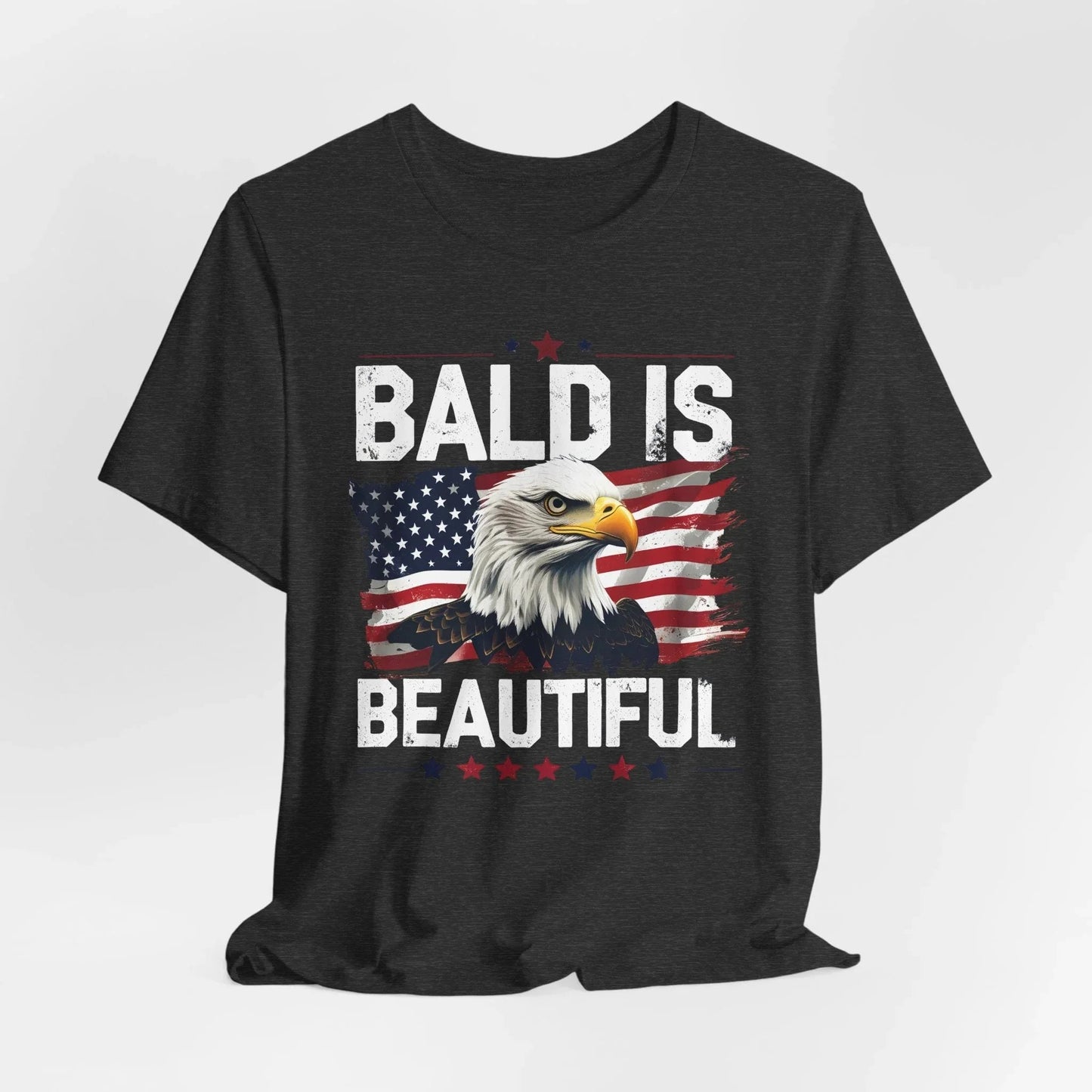Bald is Beautiful Tee, Bald Eagle Shirt, Patriotic T-Shirt, Unisex Graphic Tee, Eagle Lover Gift, Independence Day Apparel - SKULLFURY MERCH