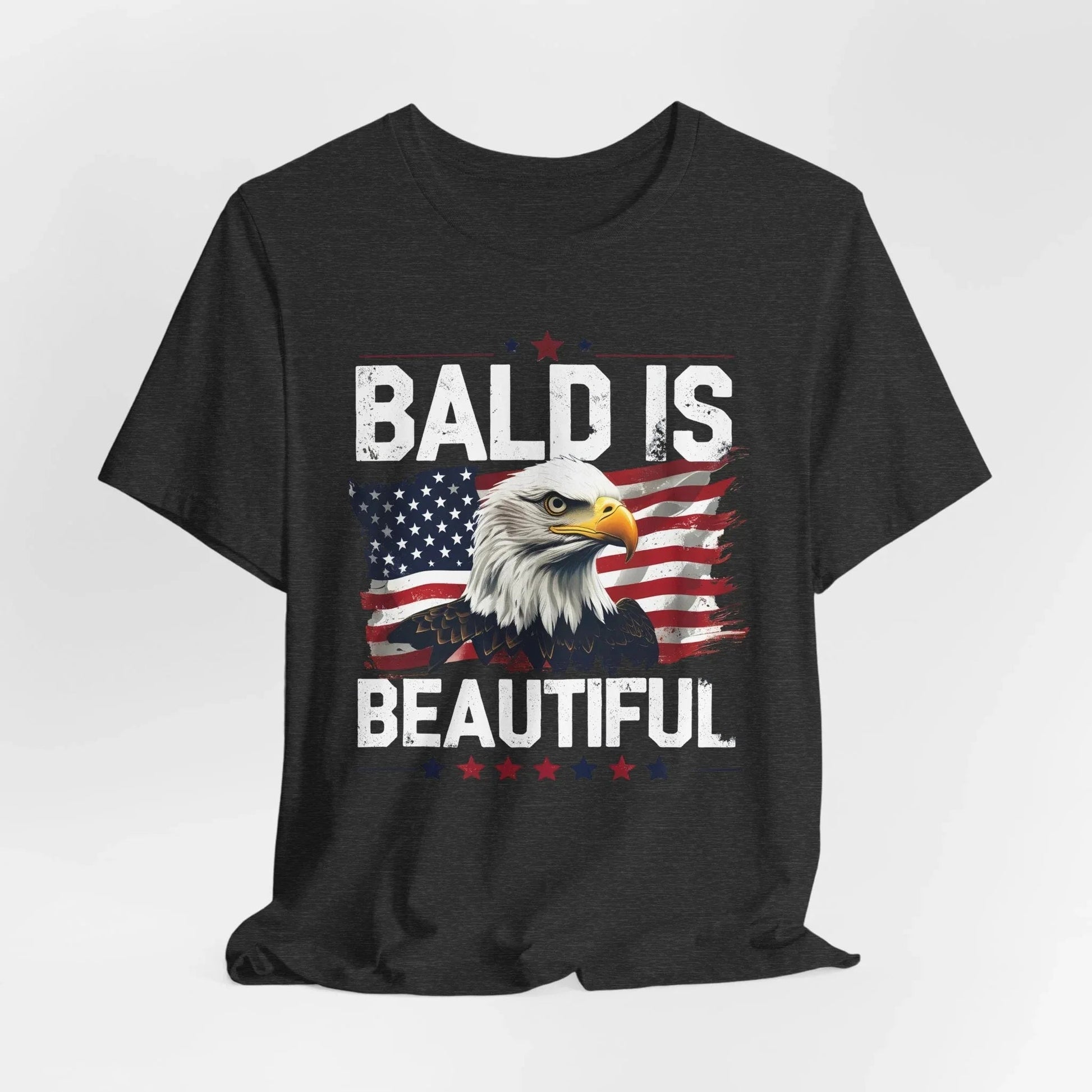 Bald is Beautiful Tee, Bald Eagle Shirt, Patriotic T-Shirt, Unisex Graphic Tee, Eagle Lover Gift, Independence Day Apparel - SKULLFURY MERCH