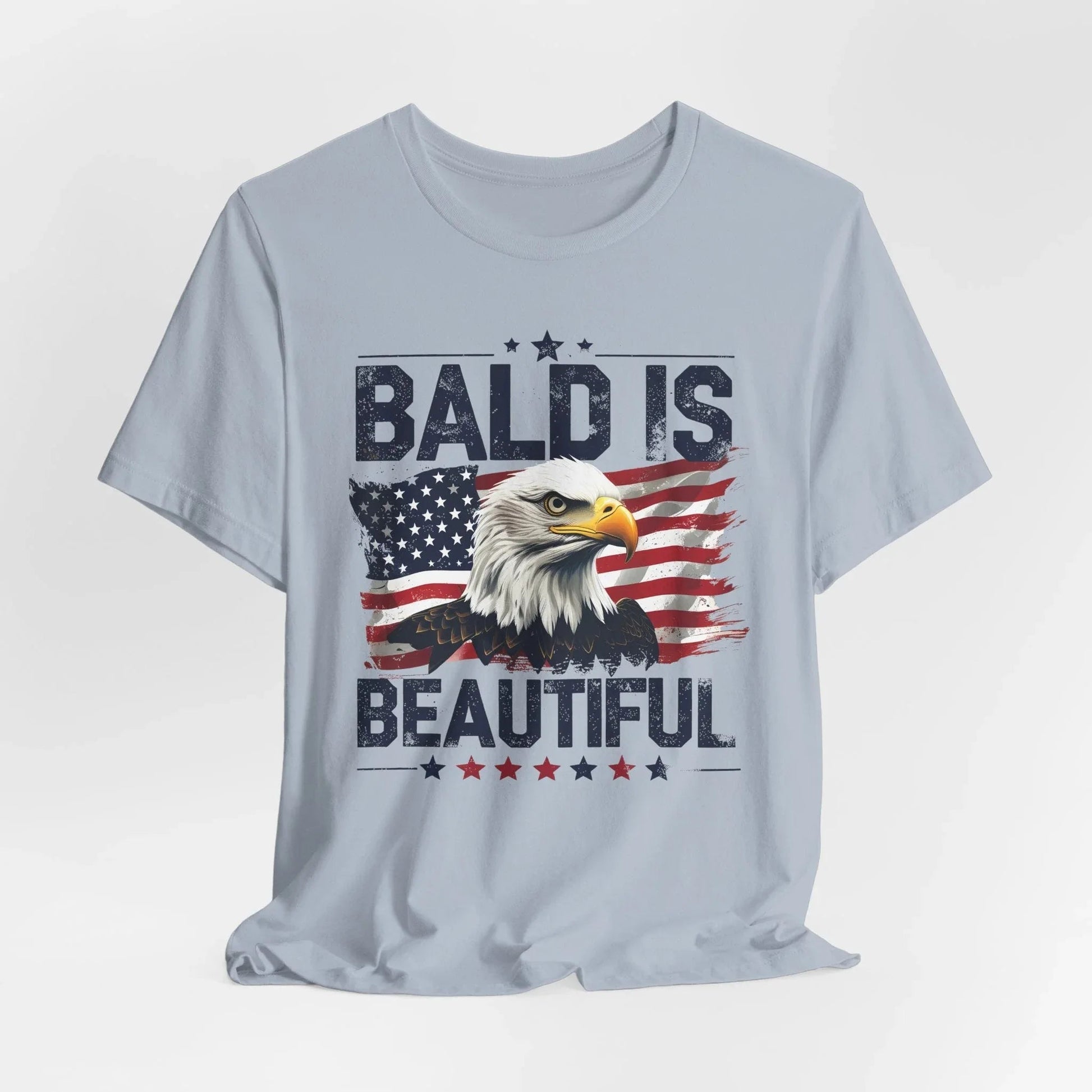 Bald is Beautiful Tee, Bald Eagle Shirt, Patriotic T-Shirt, Unisex Graphic Tee, Eagle Lover Gift, Independence Day Apparel - SKULLFURY MERCH