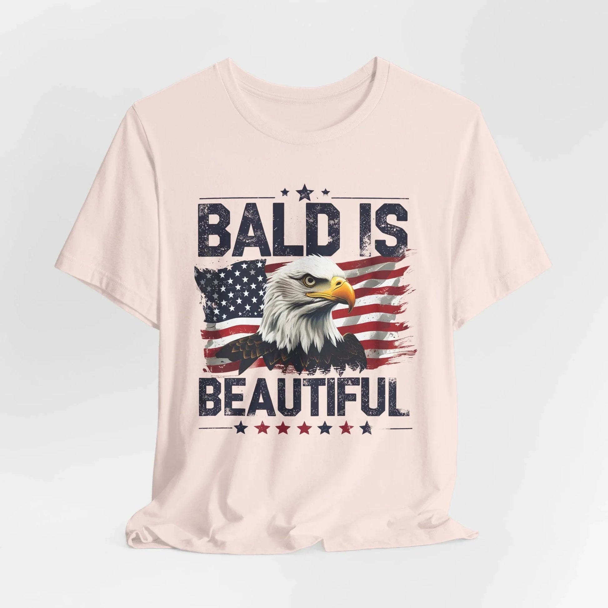 Bald is Beautiful Tee, Bald Eagle Shirt, Patriotic T-Shirt, Unisex Graphic Tee, Eagle Lover Gift, Independence Day Apparel - SKULLFURY MERCH