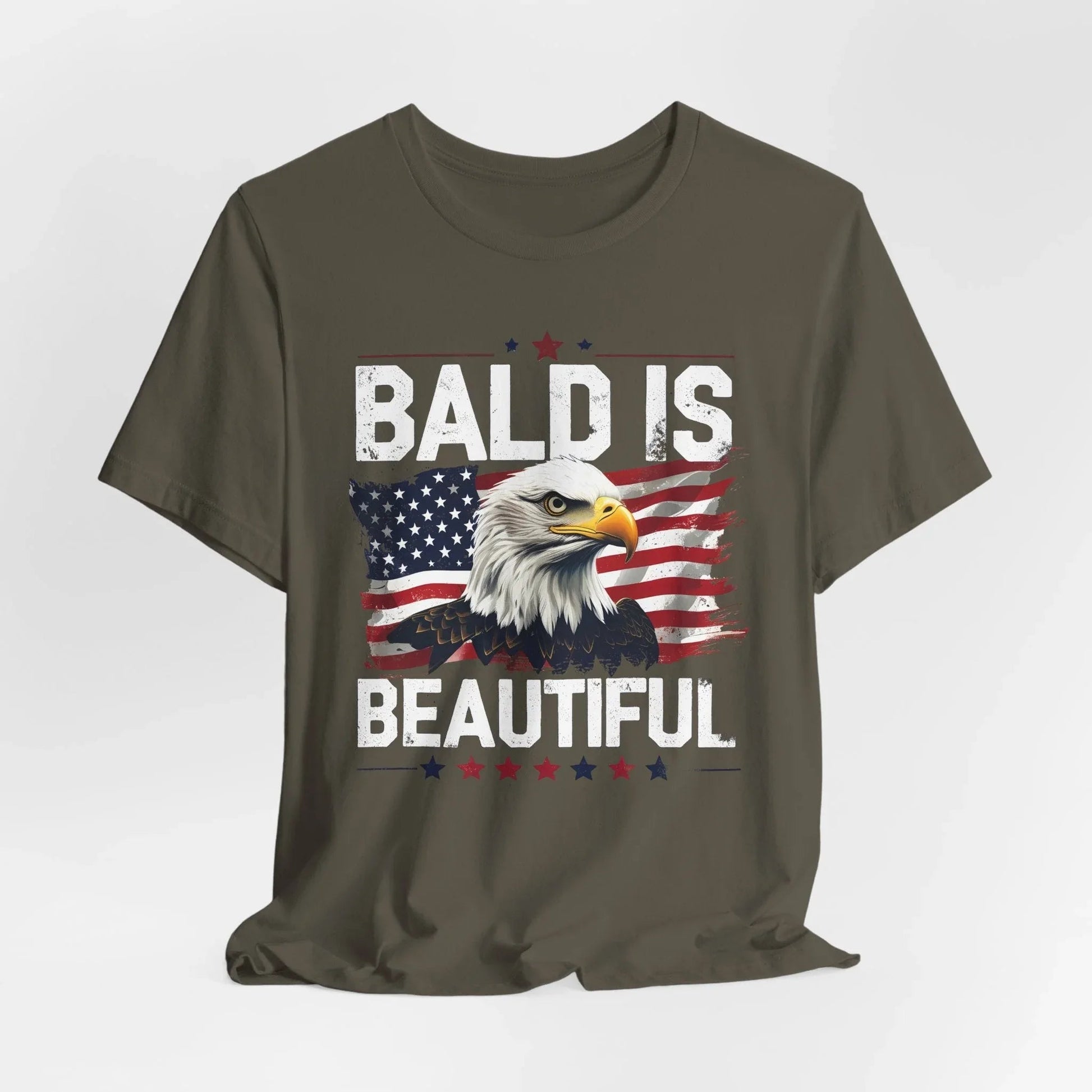 Bald is Beautiful Tee, Bald Eagle Shirt, Patriotic T-Shirt, Unisex Graphic Tee, Eagle Lover Gift, Independence Day Apparel - SKULLFURY MERCH