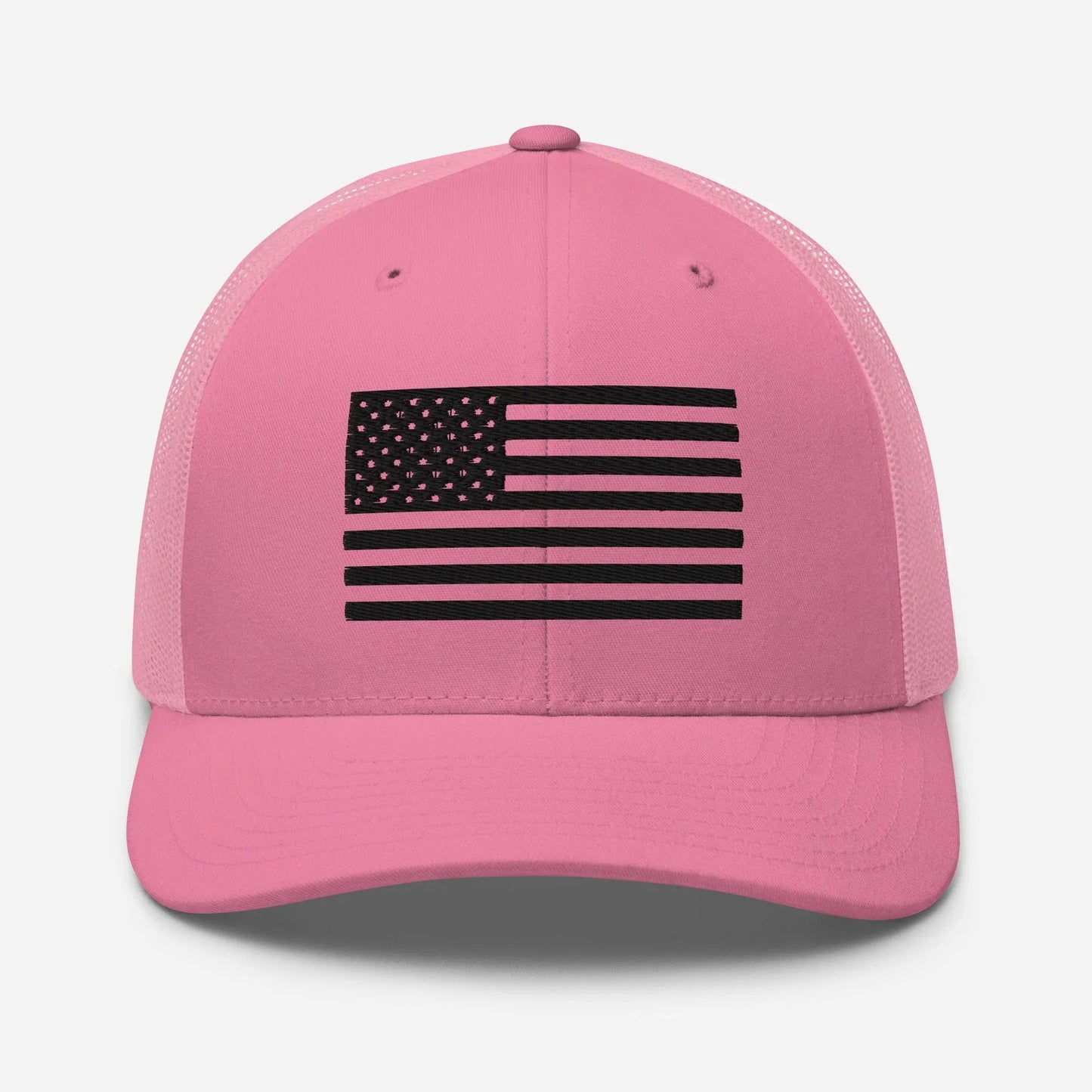 Black & White American Flag Patriotic Snapback Trucker Cap - SKULLFURY MERCH