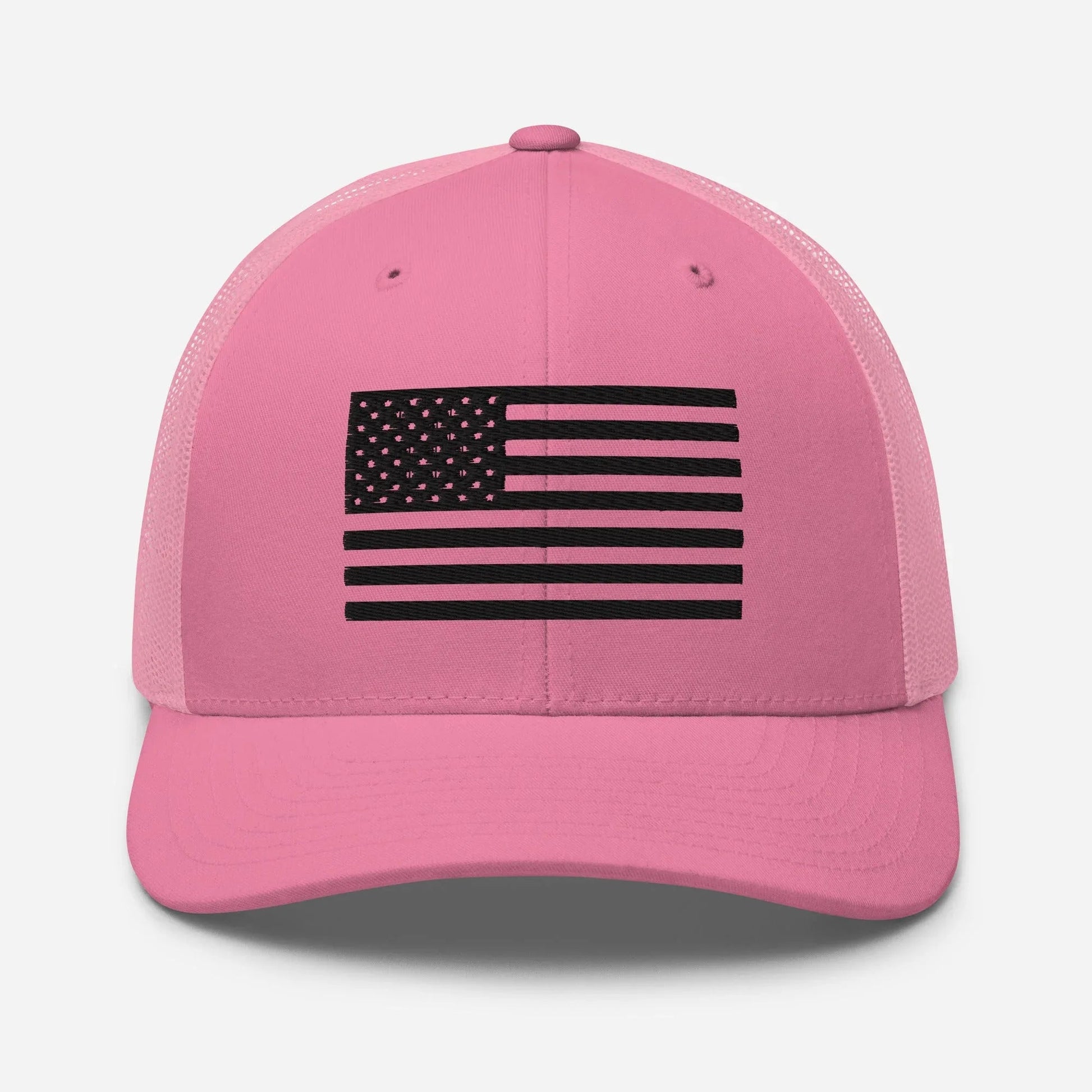 Black & White American Flag Patriotic Snapback Trucker Cap - SKULLFURY MERCH