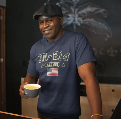 DD - 214 Alumni Unisex T-Shirt, Military Retirement Tee - SKULLFURY MERCH
