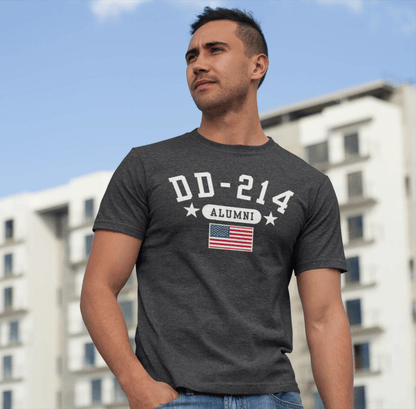 DD - 214 Veteran Alumni Unisex T-Shirt, Military Retirement Tee, Perfect for Veterans Day - SKULLFURY MERCH