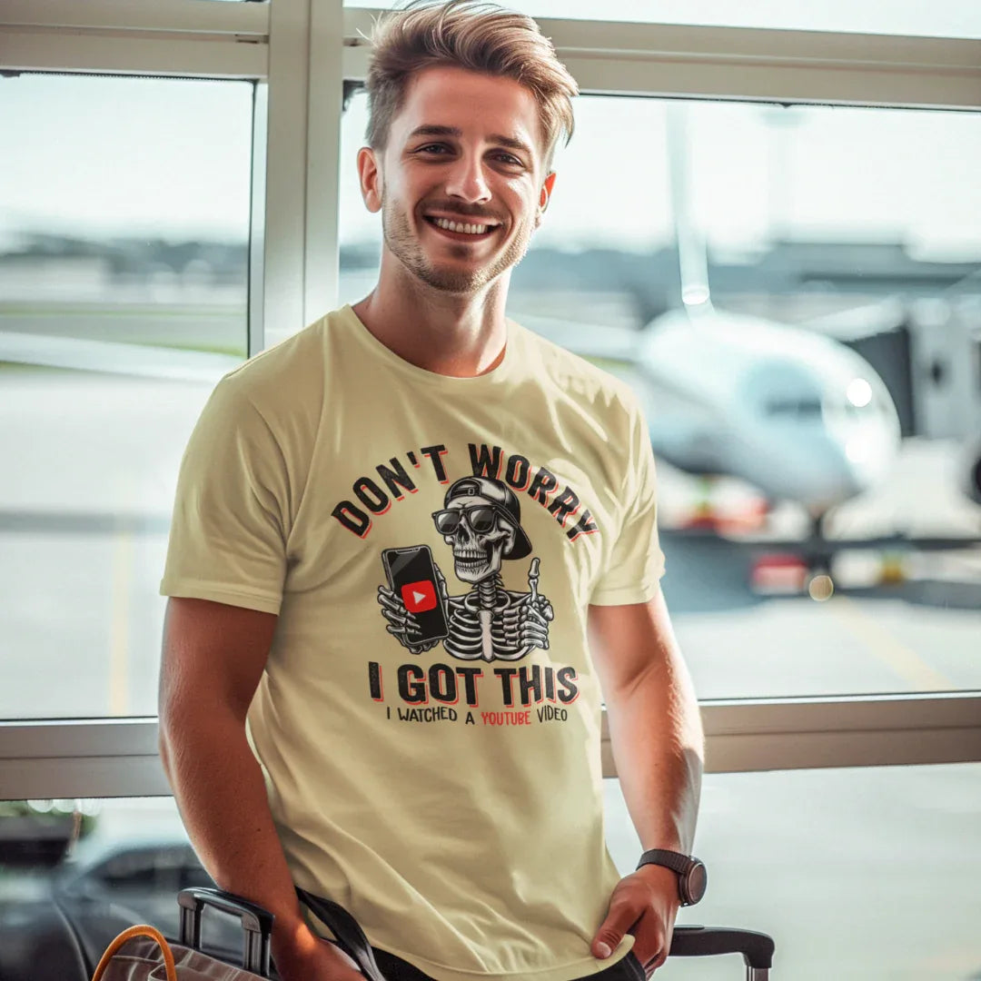 Don’t Worry I Got This Skeleton YouTube Shirt, Funny Unisex Tee for Gamers & Content Creators - SKULLFURY MERCH