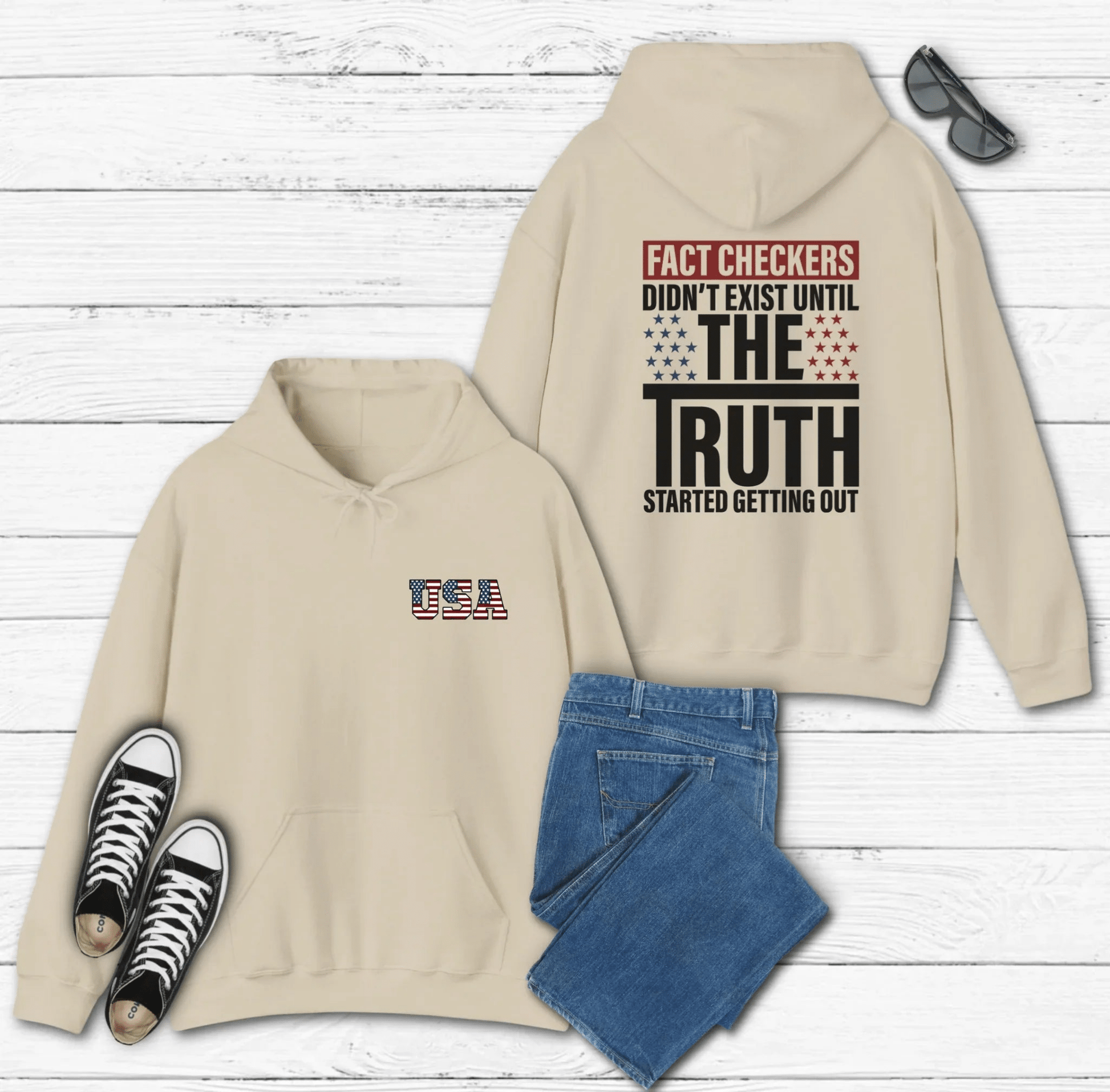 Fact Checkers Didn't Exist Until The Truth Started Getting Out Unisex Hoodie, Fight Bias Media, Defend Freedom and Truth - SKULLFURY MERCH