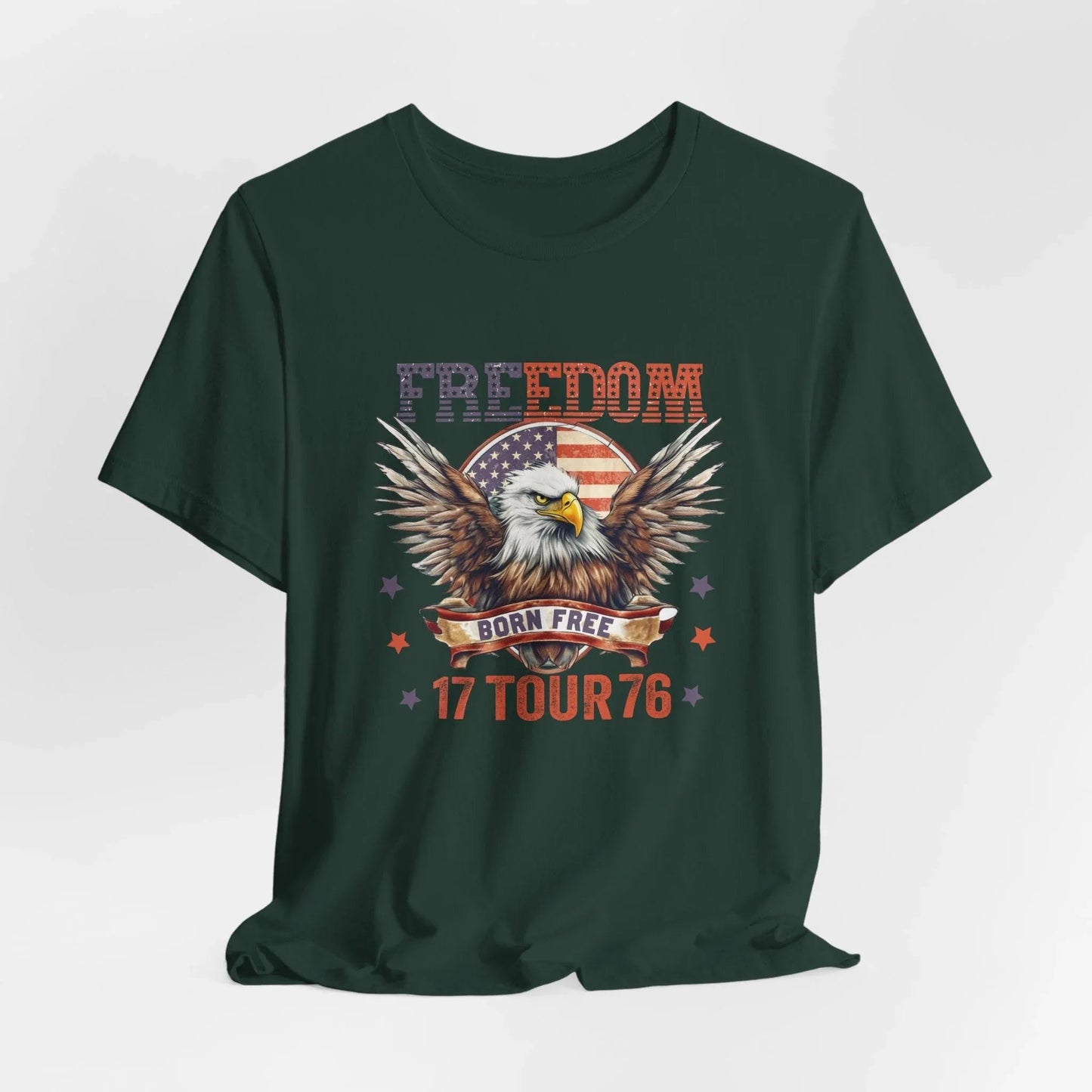 Freedom Tour 1776 Eagle Unisex T-Shirt, Patriotic Graphic T-Shirt, Freedom Apparel - SKULLFURY MERCH
