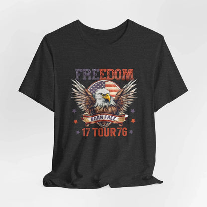 Freedom Tour 1776 Eagle Unisex T-Shirt, Patriotic Graphic T-Shirt, Freedom Apparel - SKULLFURY MERCH