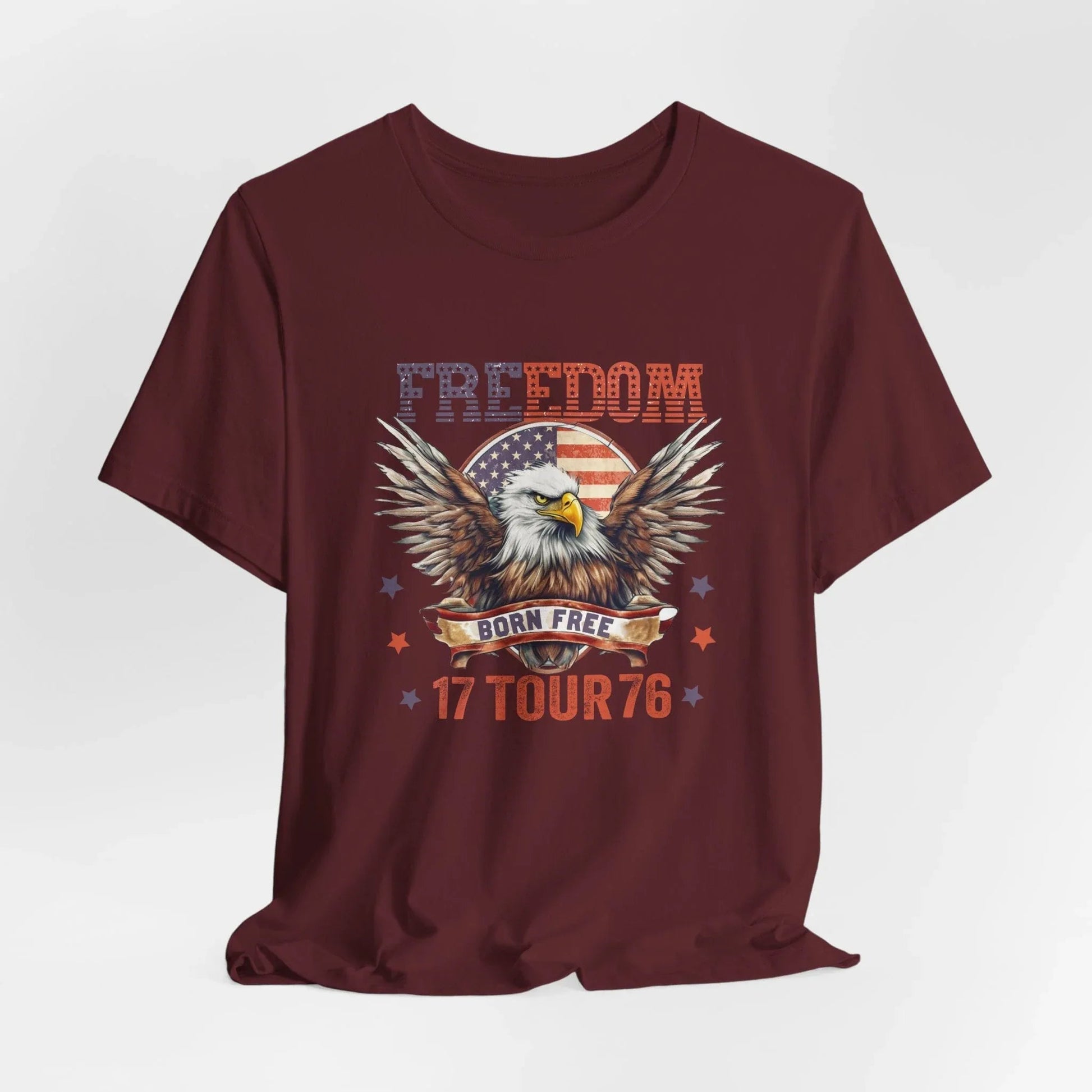 Freedom Tour 1776 Eagle Unisex T-Shirt, Patriotic Graphic T-Shirt, Freedom Apparel - SKULLFURY MERCH