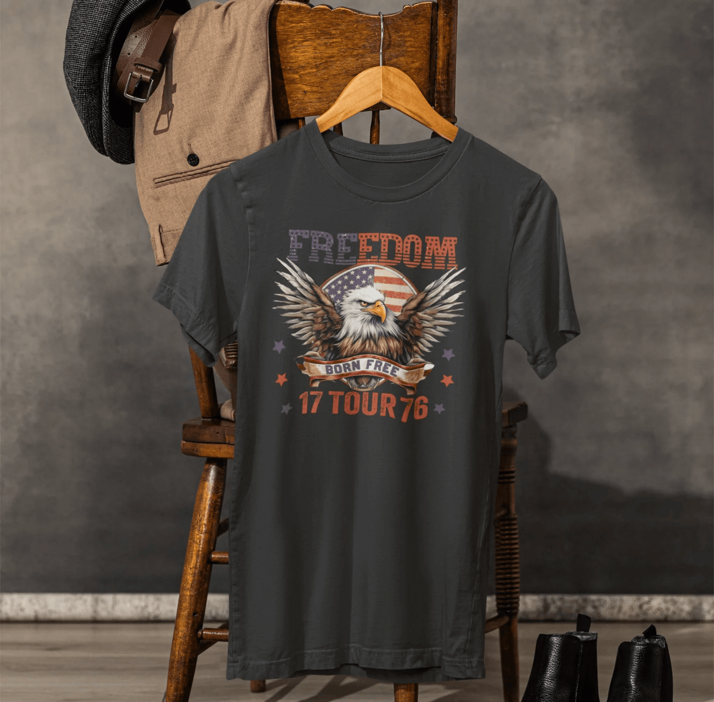 Freedom Tour 1776 Eagle Unisex T-Shirt, Patriotic Graphic T-Shirt, Freedom Apparel - SKULLFURY MERCH