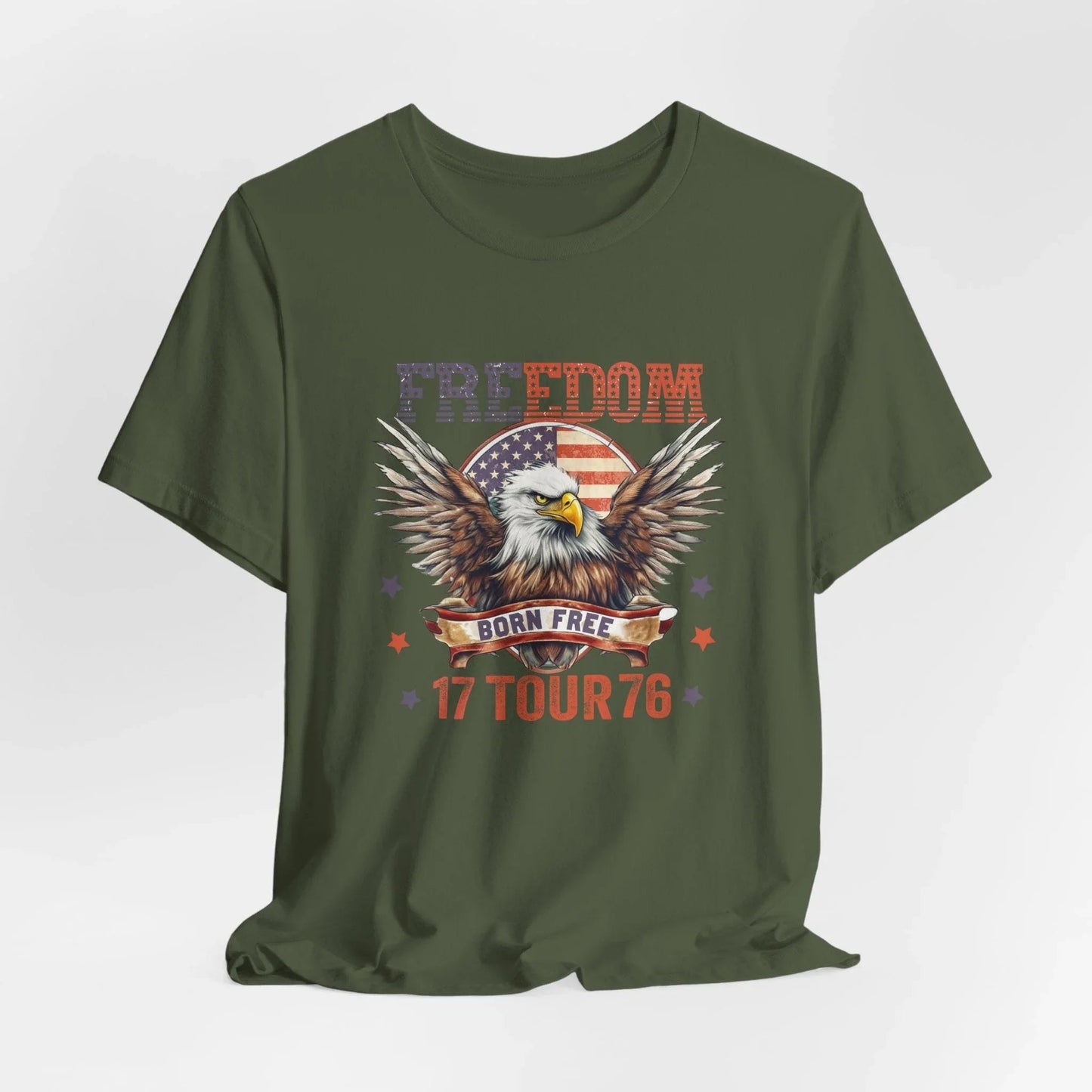 Freedom Tour 1776 Eagle Unisex T-Shirt, Patriotic Graphic T-Shirt, Freedom Apparel - SKULLFURY MERCH