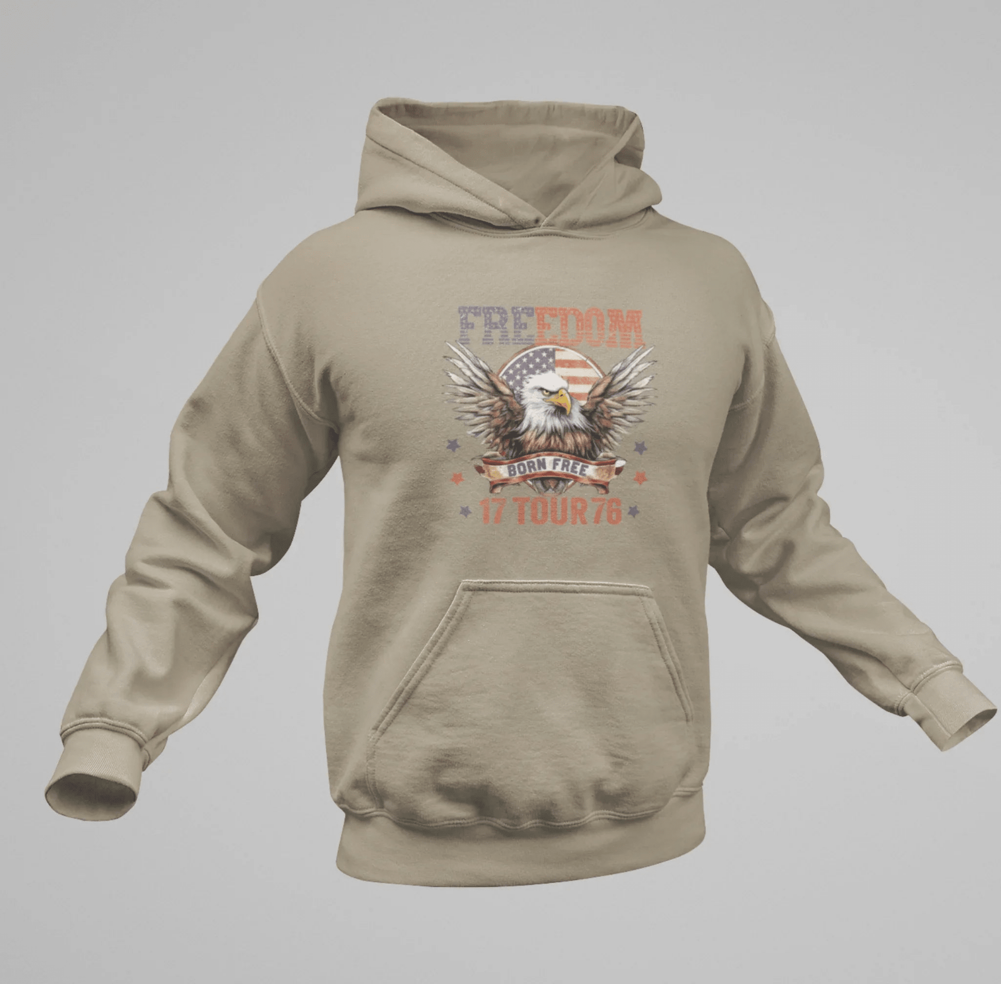 Freedom Tour 1776 Patriotic Unisex Hoodie, USA Flag, American Pride, Independence Day Apparel - SKULLFURY MERCH