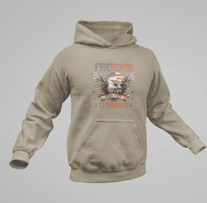 Freedom Tour 1776 Patriotic Unisex Hoodie, USA Flag, American Pride, Independence Day Apparel - SKULLFURY MERCH