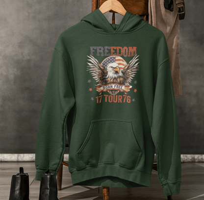 Freedom Tour 1776 Patriotic Unisex Hoodie, USA Flag, American Pride, Independence Day Apparel - SKULLFURY MERCH