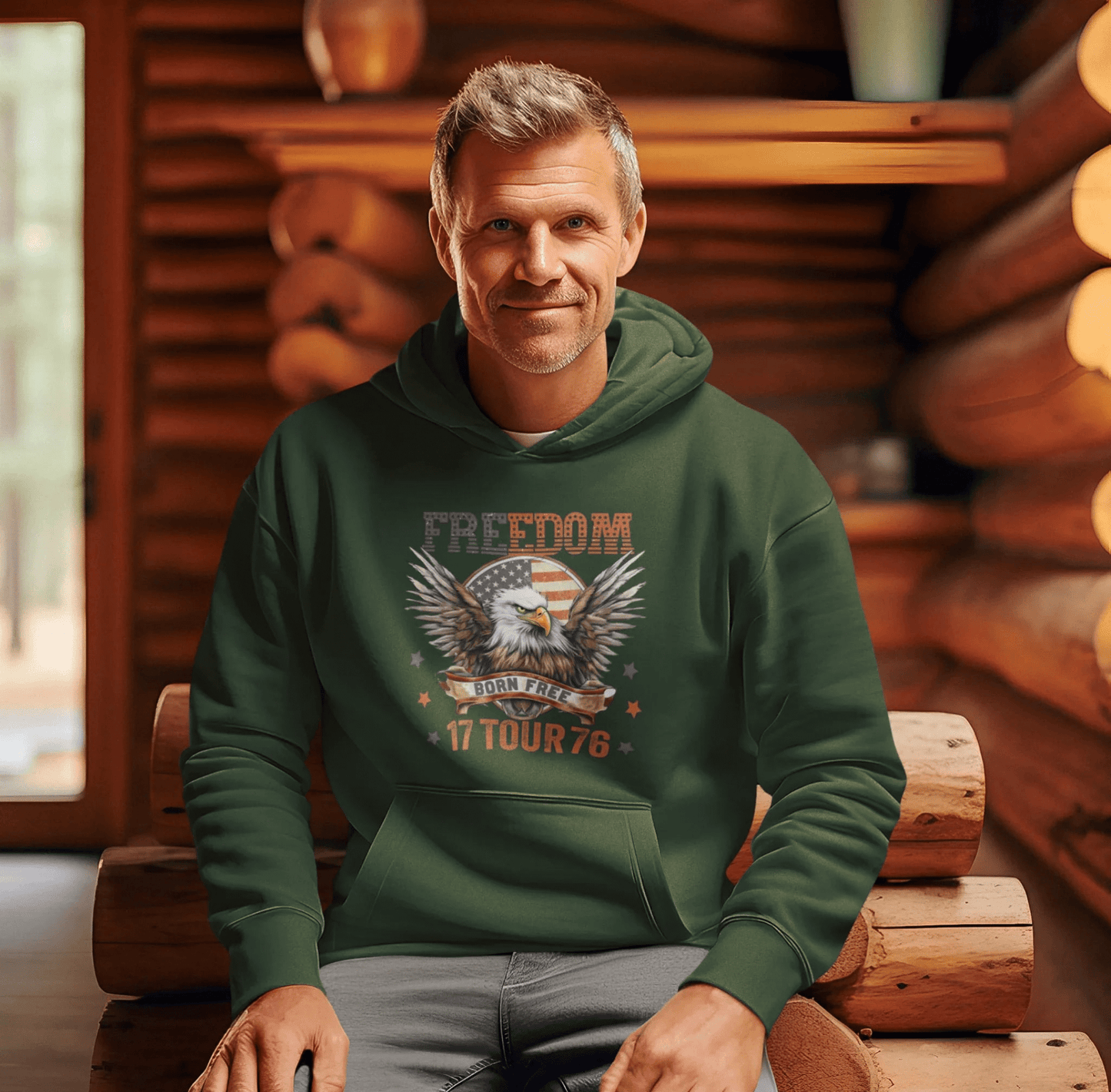 Freedom Tour 1776 Patriotic Unisex Hoodie, USA Flag, American Pride, Independence Day Apparel - SKULLFURY MERCH