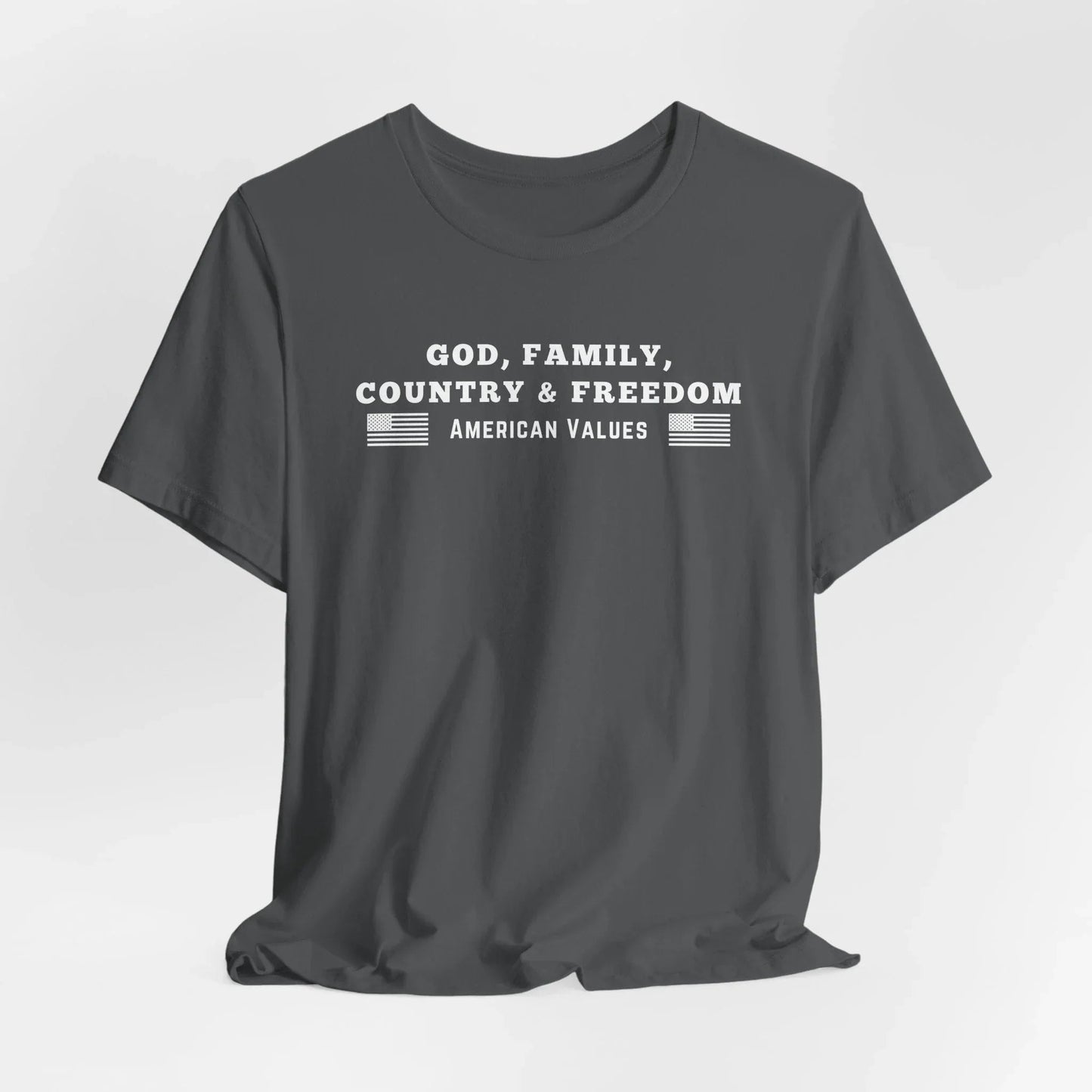 God, Family, Country & Freedom Unisex Tee - Patriotic Shirt, American Pride Tshirt, USA Patriotic Apparel, Independence Day Tee, Memorial - SKULLFURY MERCH