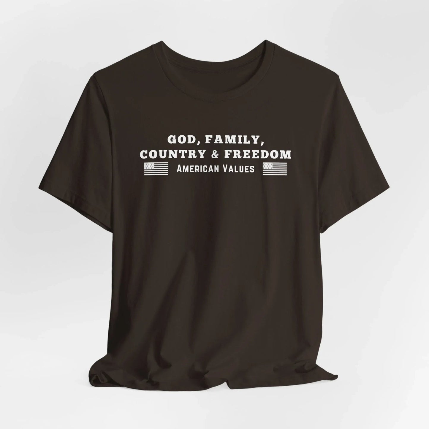 God, Family, Country & Freedom Unisex Tee - Patriotic Shirt, American Pride Tshirt, USA Patriotic Apparel, Independence Day Tee, Memorial - SKULLFURY MERCH