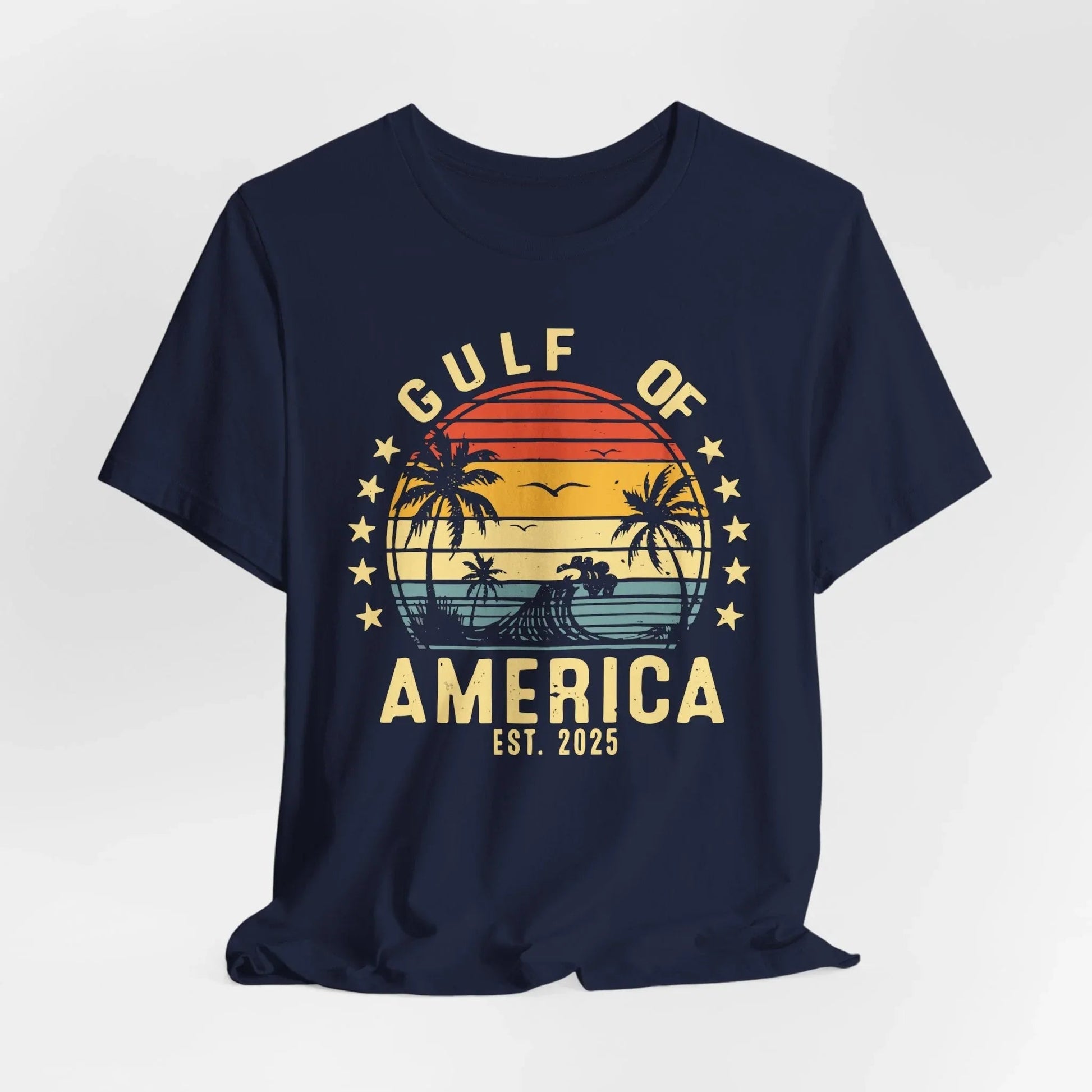 Gulf of America Unisex Tee, Tropical Vibes Shirt, Beach Graphic Tee, Vacation Apparel, Retro Sunset Top, Summer Fun T-Shirt - SKULLFURY MERCH