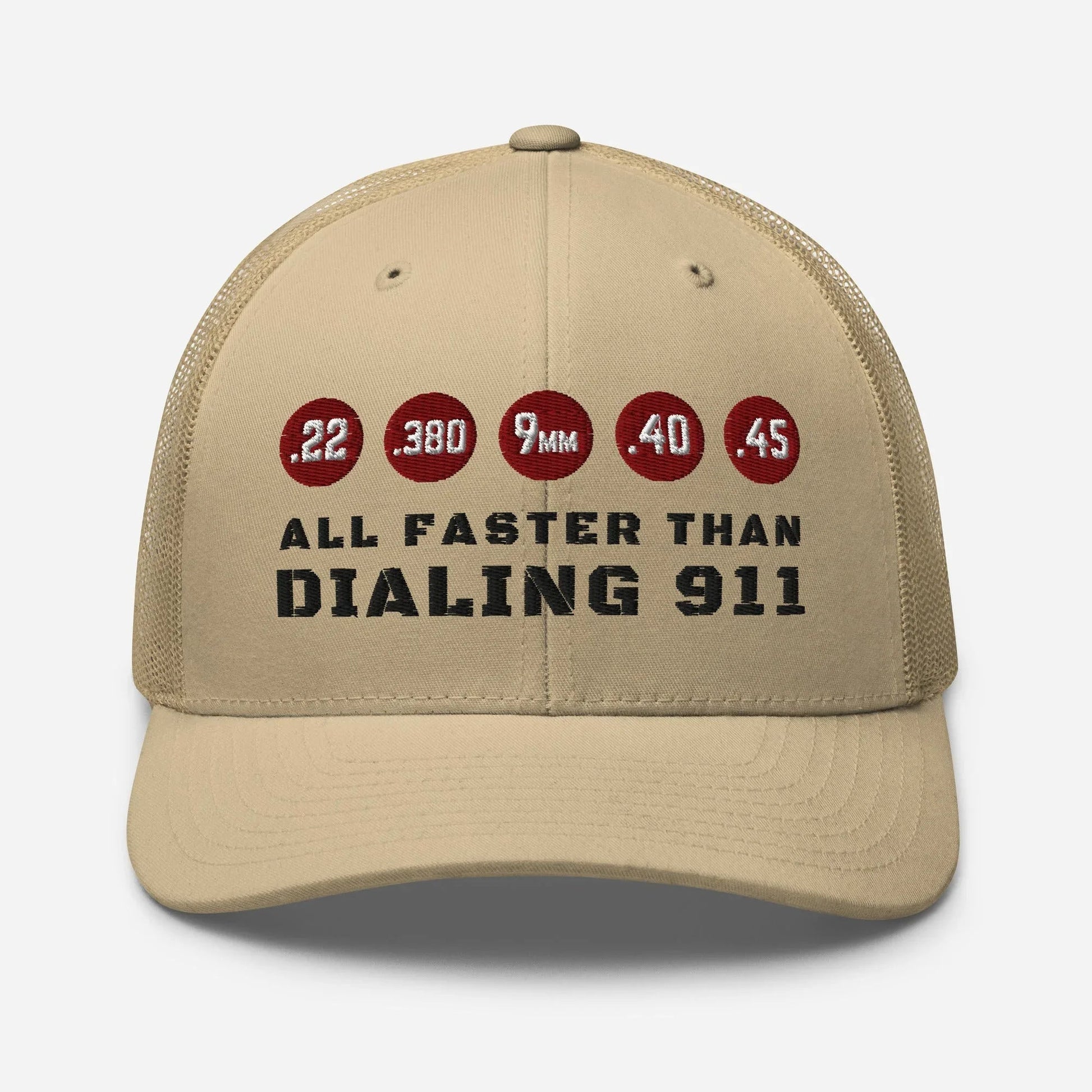 Humorous Snapback Trucker Cap - "All Faster Than Dialing 911" - SKULLFURY MERCH