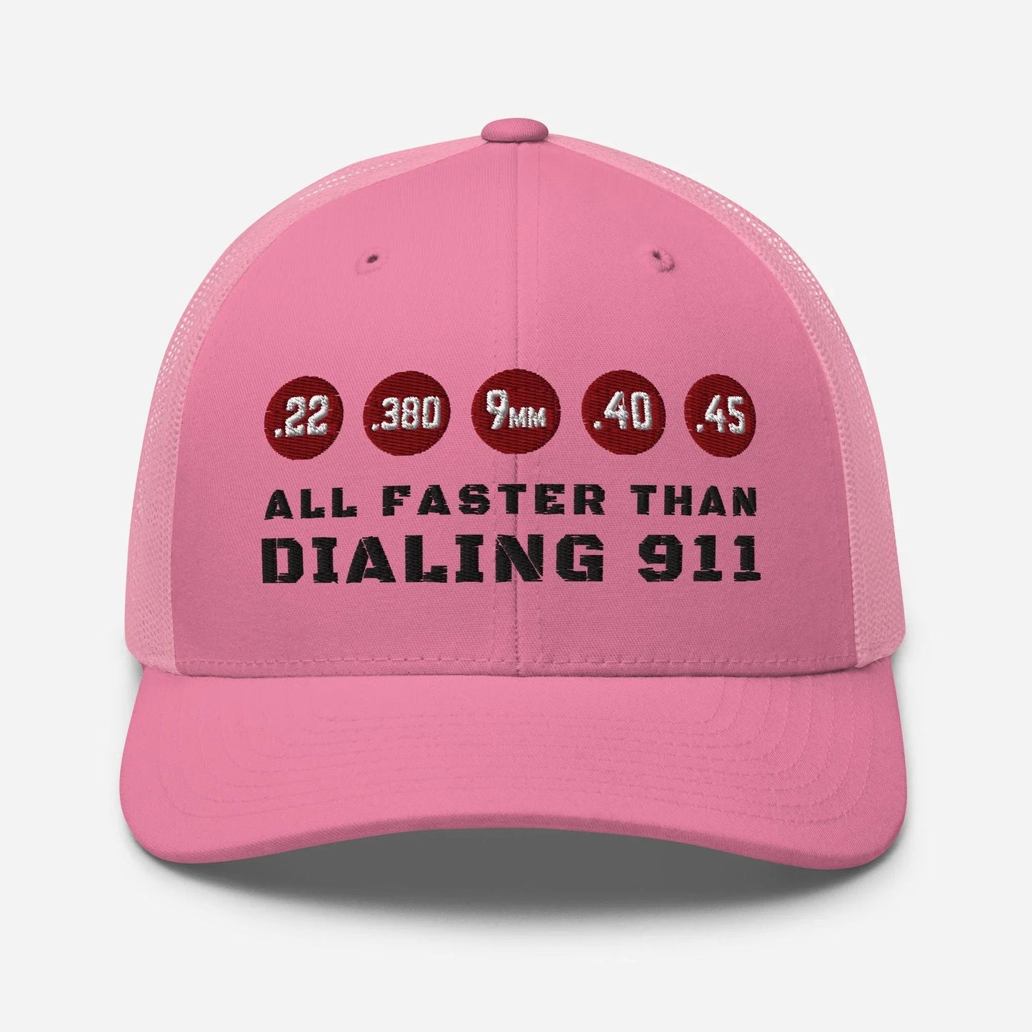 Humorous Snapback Trucker Cap - "All Faster Than Dialing 911" - SKULLFURY MERCH