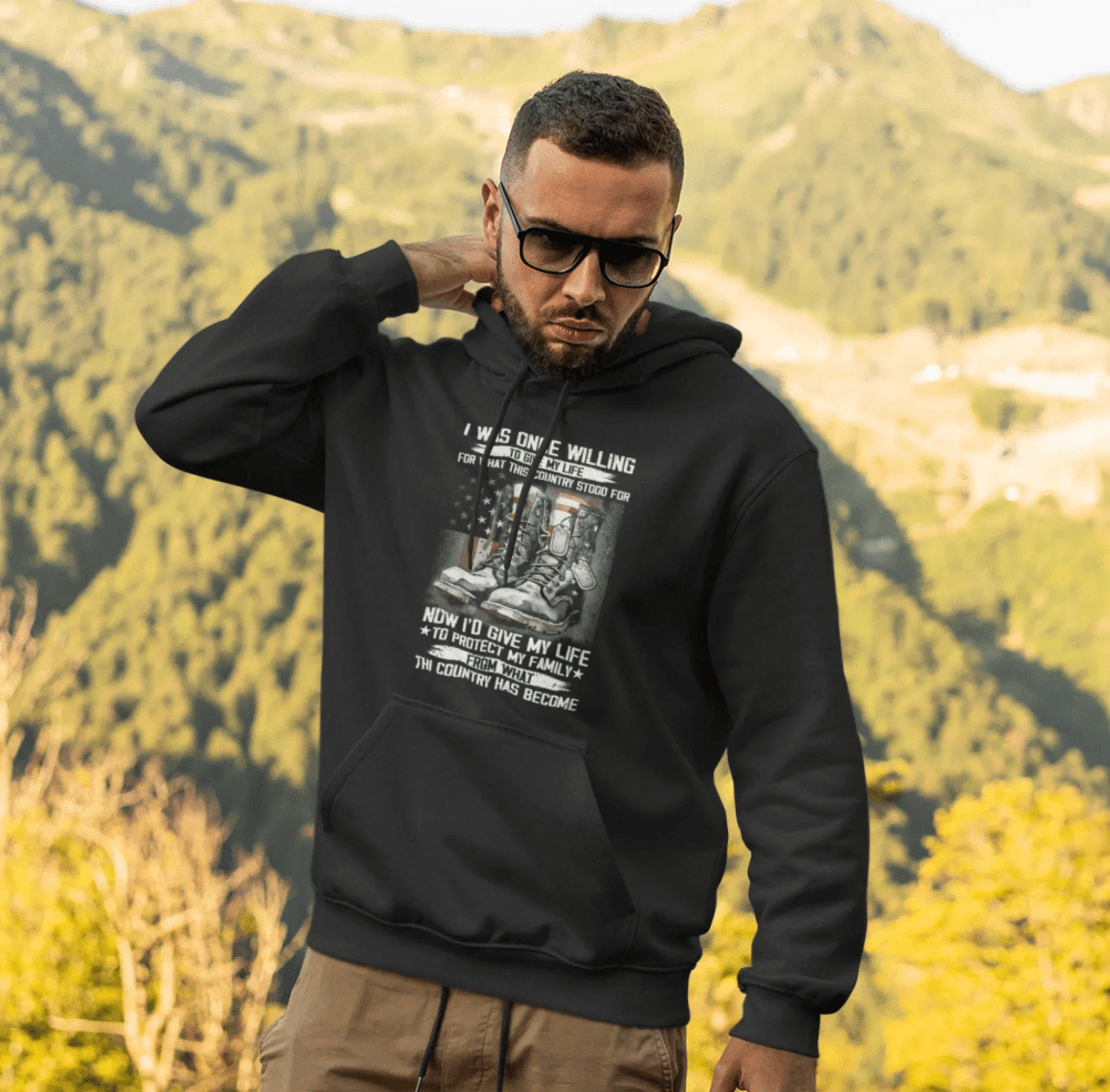 I was once willing to give my life, Unisex Hoodie, Proud Military Veteran, Army Gift for Him, Navy Wife Gift - SKULLFURY MERCH