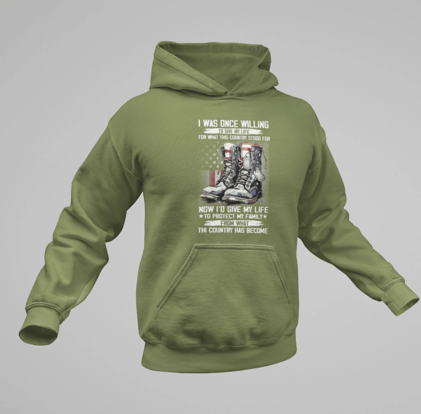 I was once willing to give my life, Unisex Hoodie, Proud Military Veteran, Army Gift for Him, Navy Wife Gift - SKULLFURY MERCH