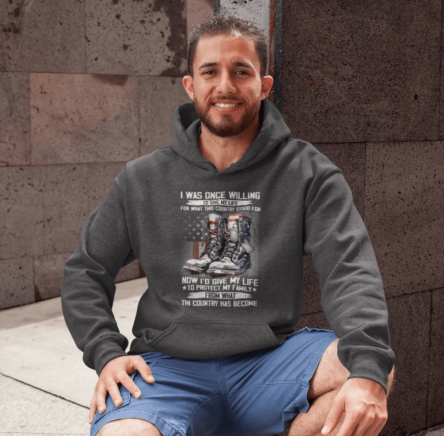 I was once willing to give my life, Unisex Hoodie, Proud Military Veteran, Army Gift for Him, Navy Wife Gift - SKULLFURY MERCH