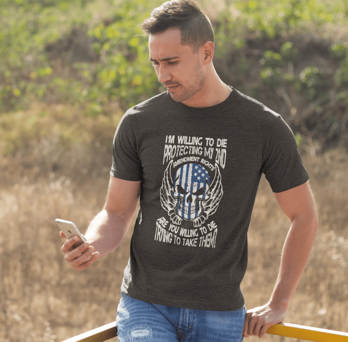 I'm Willing To Die To Protect My 2nd Unisex T-Shirt, Freedom Apparel, Gifting for Patriots, 2nd Amendment Gear - SKULLFURY MERCH