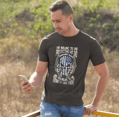 I'm Willing To Die To Protect My 2nd Unisex T-Shirt, Freedom Apparel, Gifting for Patriots, 2nd Amendment Gear - SKULLFURY MERCH