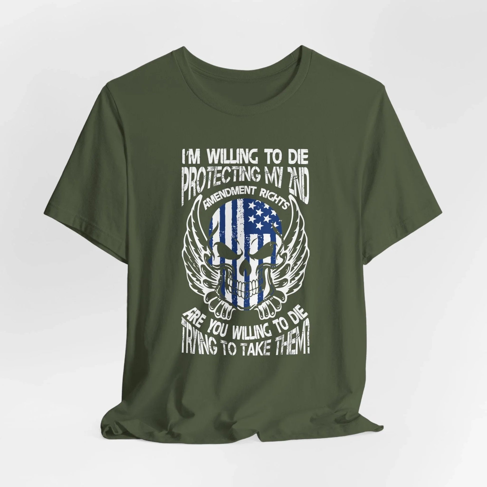 I'm Willing To Die To Protect My 2nd Unisex T-Shirt, Freedom Apparel, Gifting for Patriots, 2nd Amendment Gear - SKULLFURY MERCH