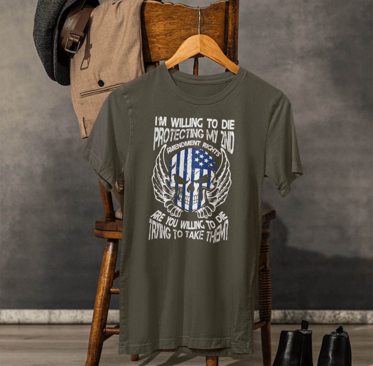 I'm Willing To Die To Protect My 2nd Unisex T-Shirt, Freedom Apparel, Gifting for Patriots, 2nd Amendment Gear - SKULLFURY MERCH
