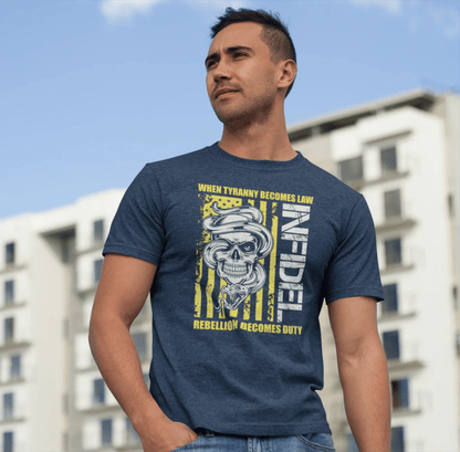 Infidel Rebellion Unisex T-Shirt, Patriotic Gift, Political Tee, Anti Tyranny USA Shirt, Protest Apparel - SKULLFURY MERCH
