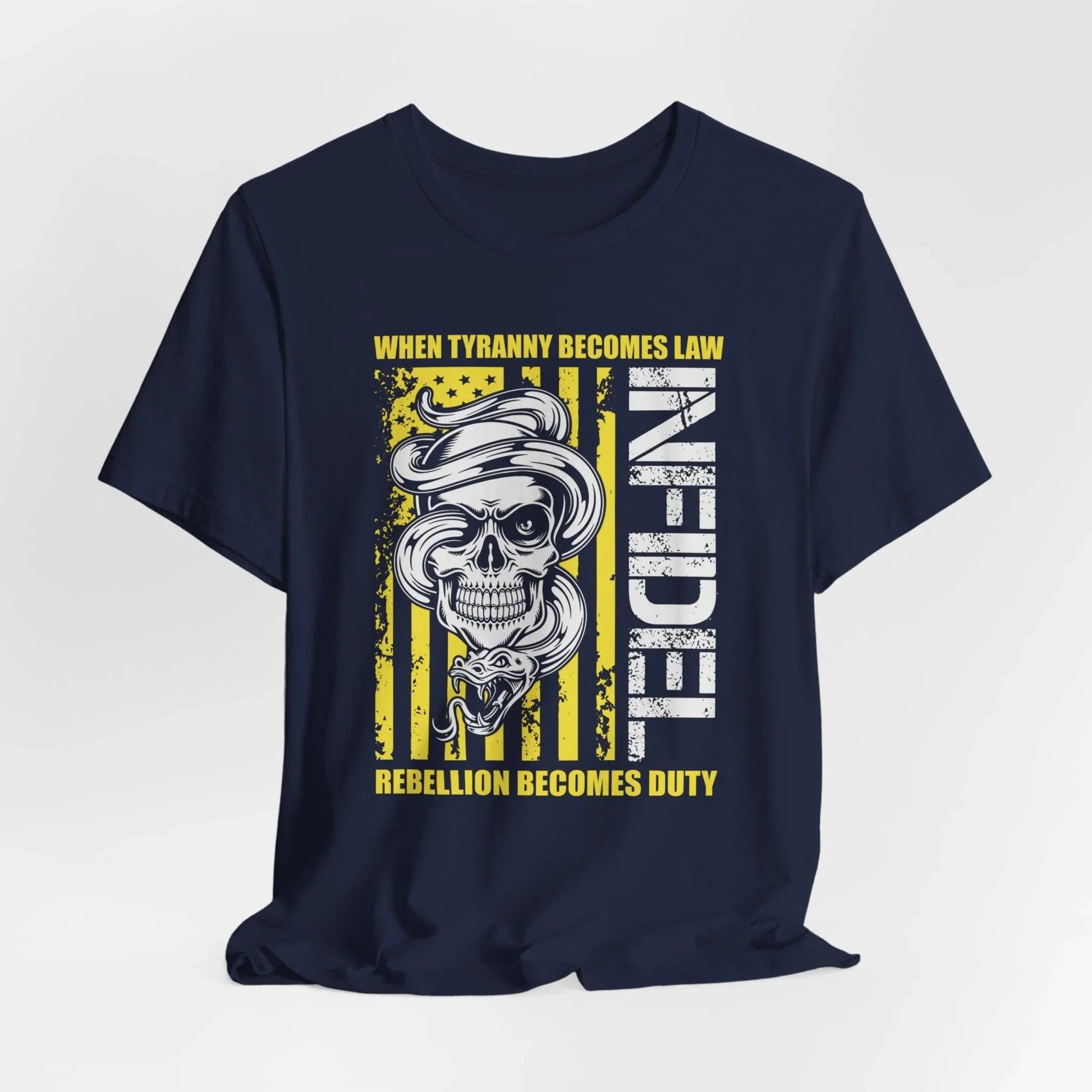 Infidel Rebellion Unisex T-Shirt, Patriotic Gift, Political Tee, Anti Tyranny USA Shirt, Protest Apparel - SKULLFURY MERCH