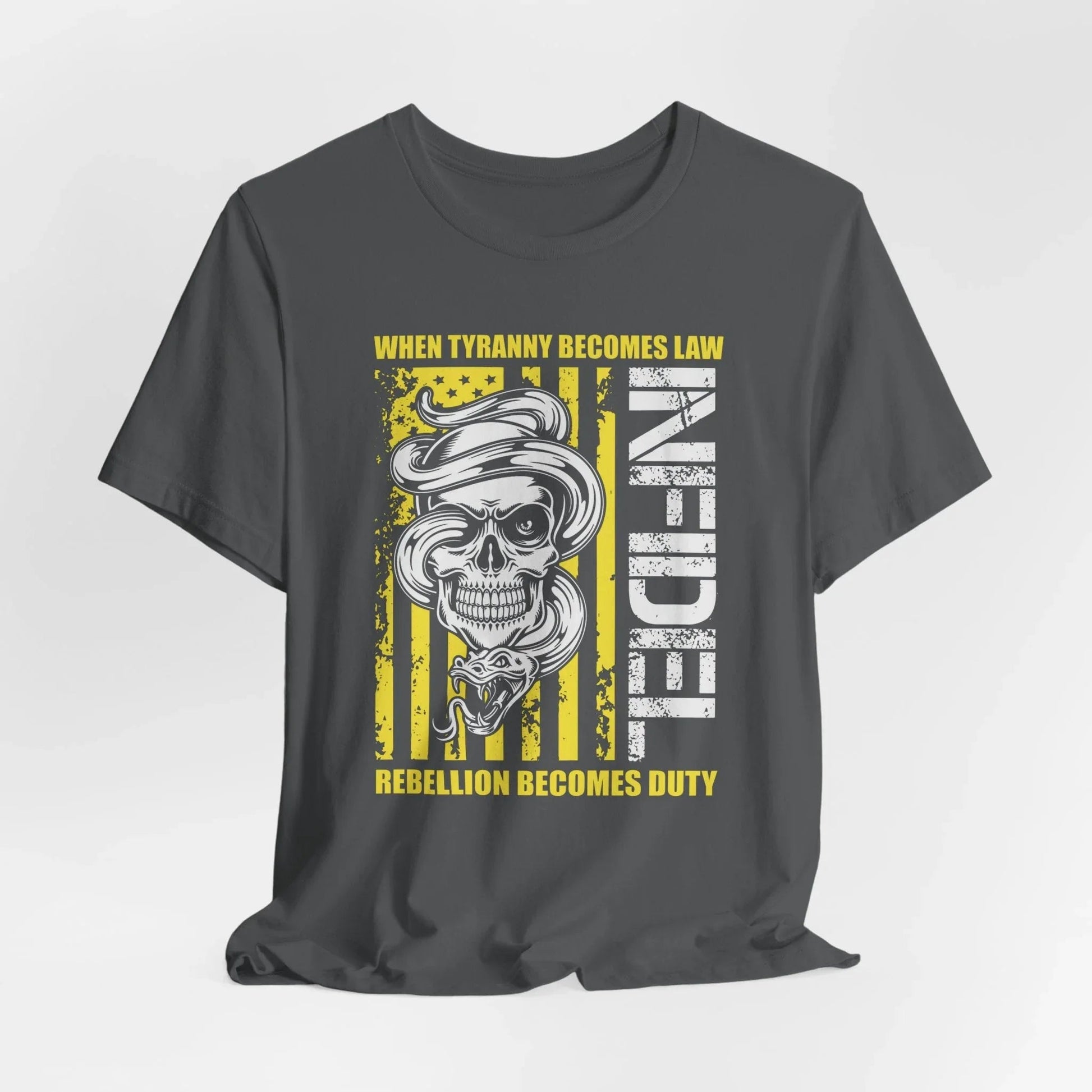 Infidel Rebellion Unisex T-Shirt, Patriotic Gift, Political Tee, Anti Tyranny USA Shirt, Protest Apparel - SKULLFURY MERCH